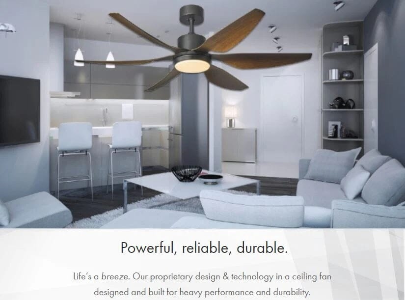 Fanco Heli 66 Madeira DC Ceiling Fan with Remote - Energy Efficient Quiet Operation for Bedroom, Living Room & Outdoor Spaces