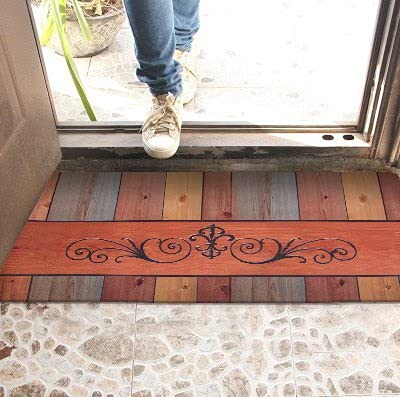 Brandream Vintage Kitchen Mat - Waterproof Non-Slip Washable Floor Mat for Kitchen, Laundry Room & Bathroom - 20x48 Inches 3D Wood Design - Perfect for High Traffic Areas, Spill Protection & Comfort Underfoot