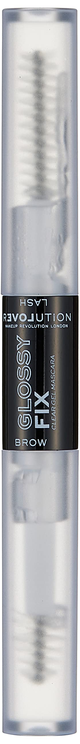 Makeup Revolution Glossy Fix Eyebrow Gel & Clear Mascara - 2-in-1 Eyebrow and Lash Enhancer, Transparent Conditioning Formula for Glossy & Shiny Brows, Paraben-Free & Cruelty-Free (2g) | Perfect for Natural Everyday Look and Special Occasion Makeup
