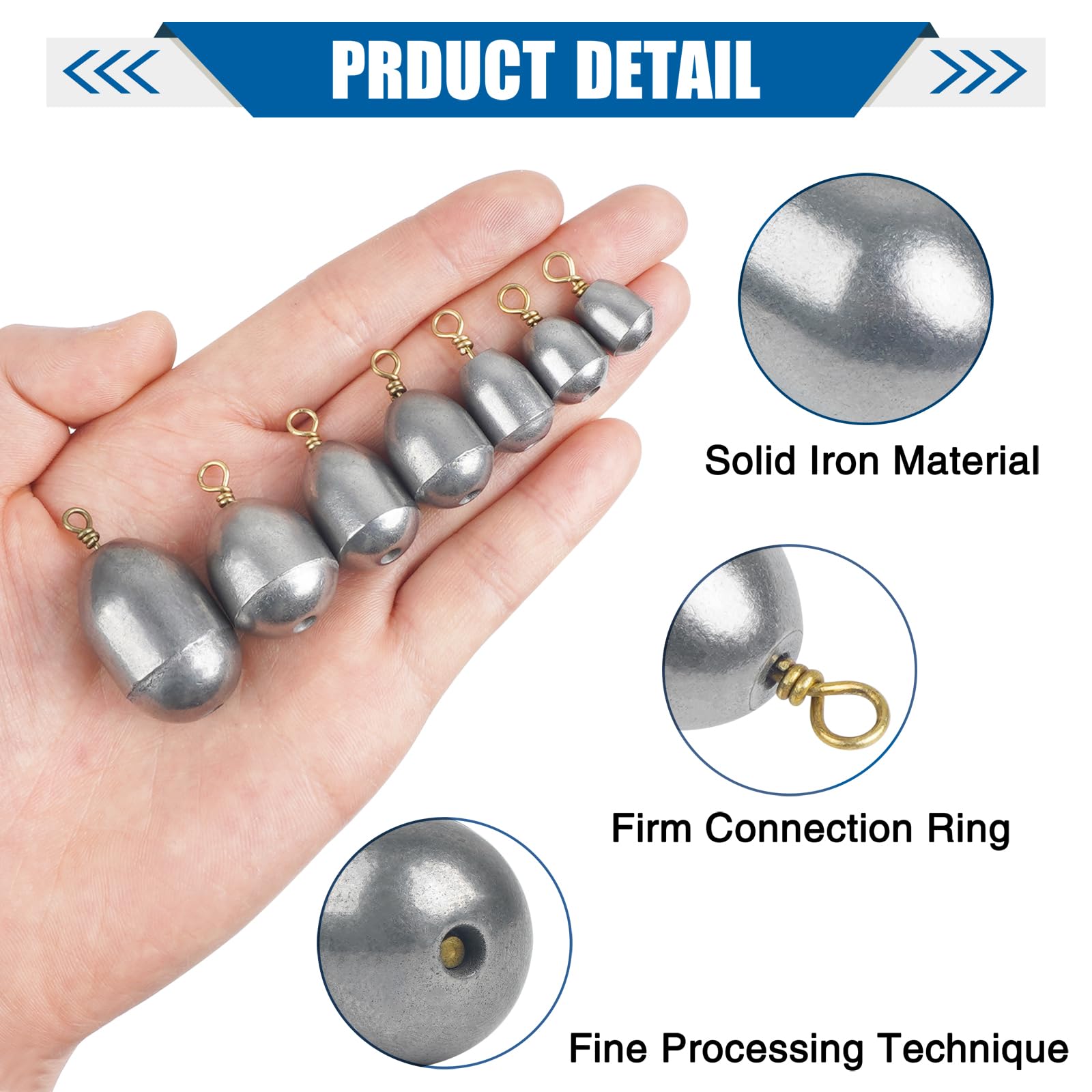 Premium Iron Fishing Weights & Sinkers - Bass, Catfish, Casting & Bell Sinkers for Freshwater & Saltwater Fishing | Ideal for Shore, Boat & Ice Fishing