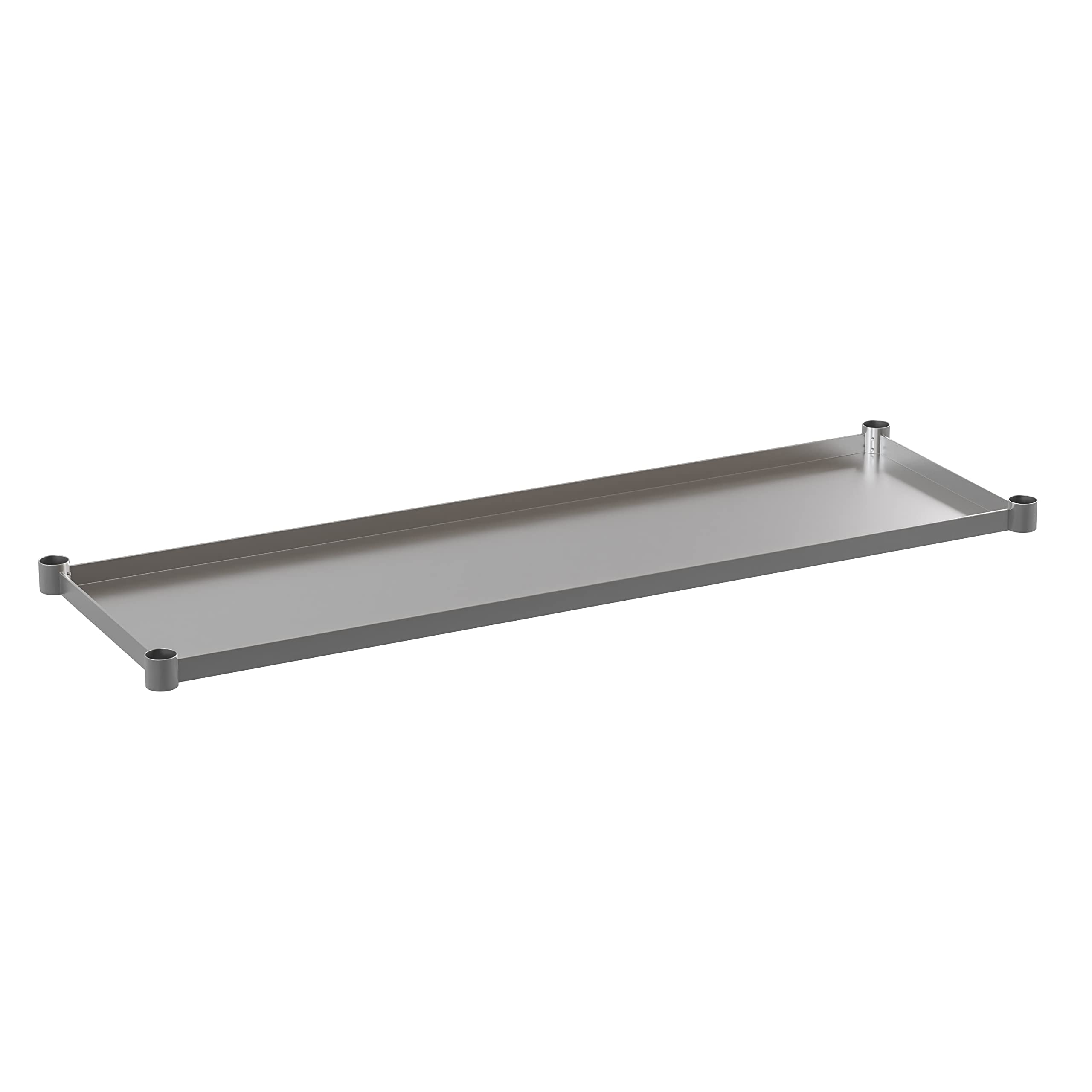 Flash Furniture Adjustable Under Shelf for 24x60 Inch Stainless Steel Work Tables - Galvanized Steel Lower Storage Shelf for Kitchen Prep & Commercial Use - Perfect for Restaurants, Food Prep Areas & Industrial Workspaces