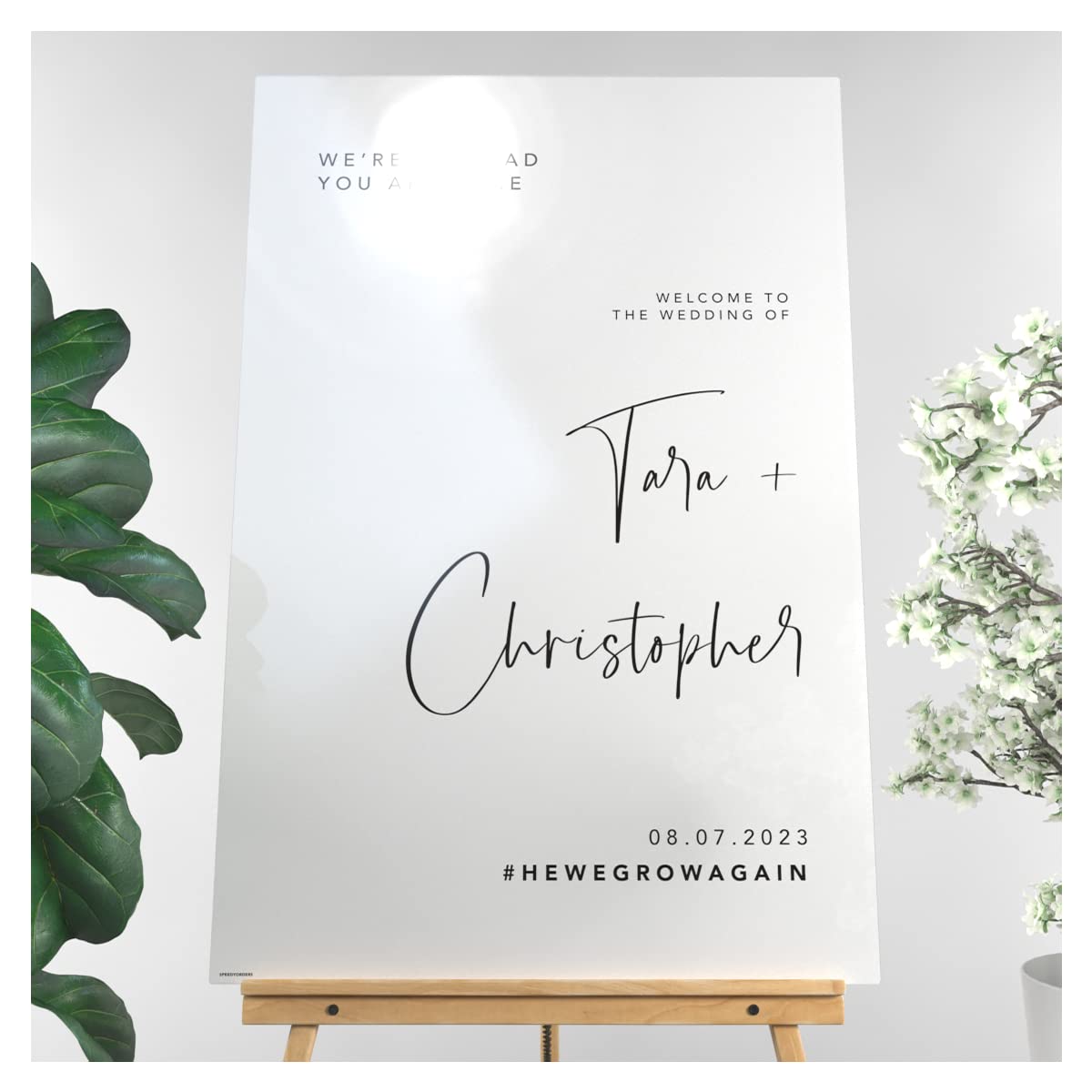 Custom Black & White Wedding Welcome Sign - Personalized PVC Board Ceremony Sign for Wedding Reception - Elegant & Durable for Indoor & Outdoor Wedding Decor