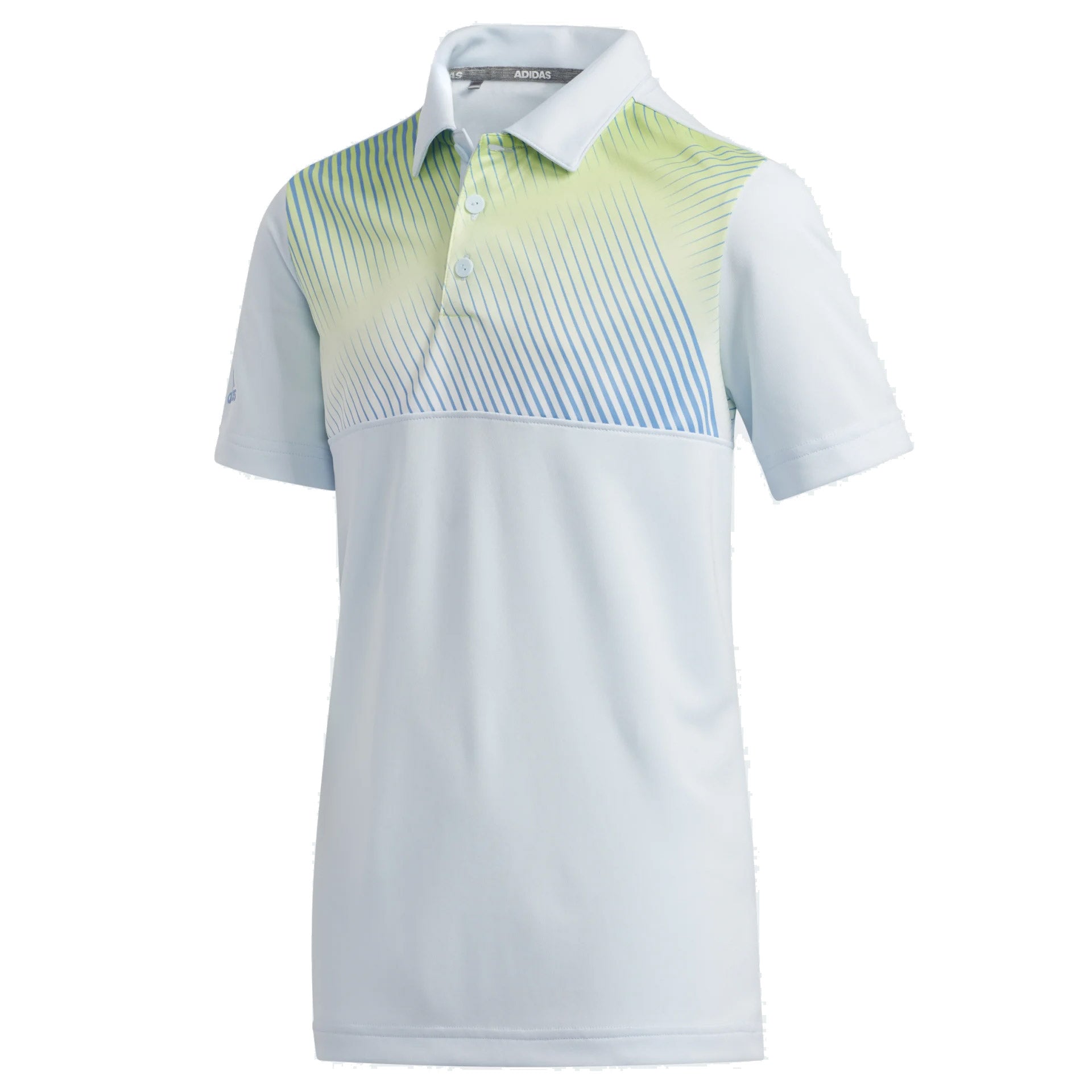 Adidas Boys' Gradient Stripe Golf Polo Shirt - Moisture-Wicking Performance Top for Junior Golfers | Perfect for Tournaments, Practice & Summer Sports