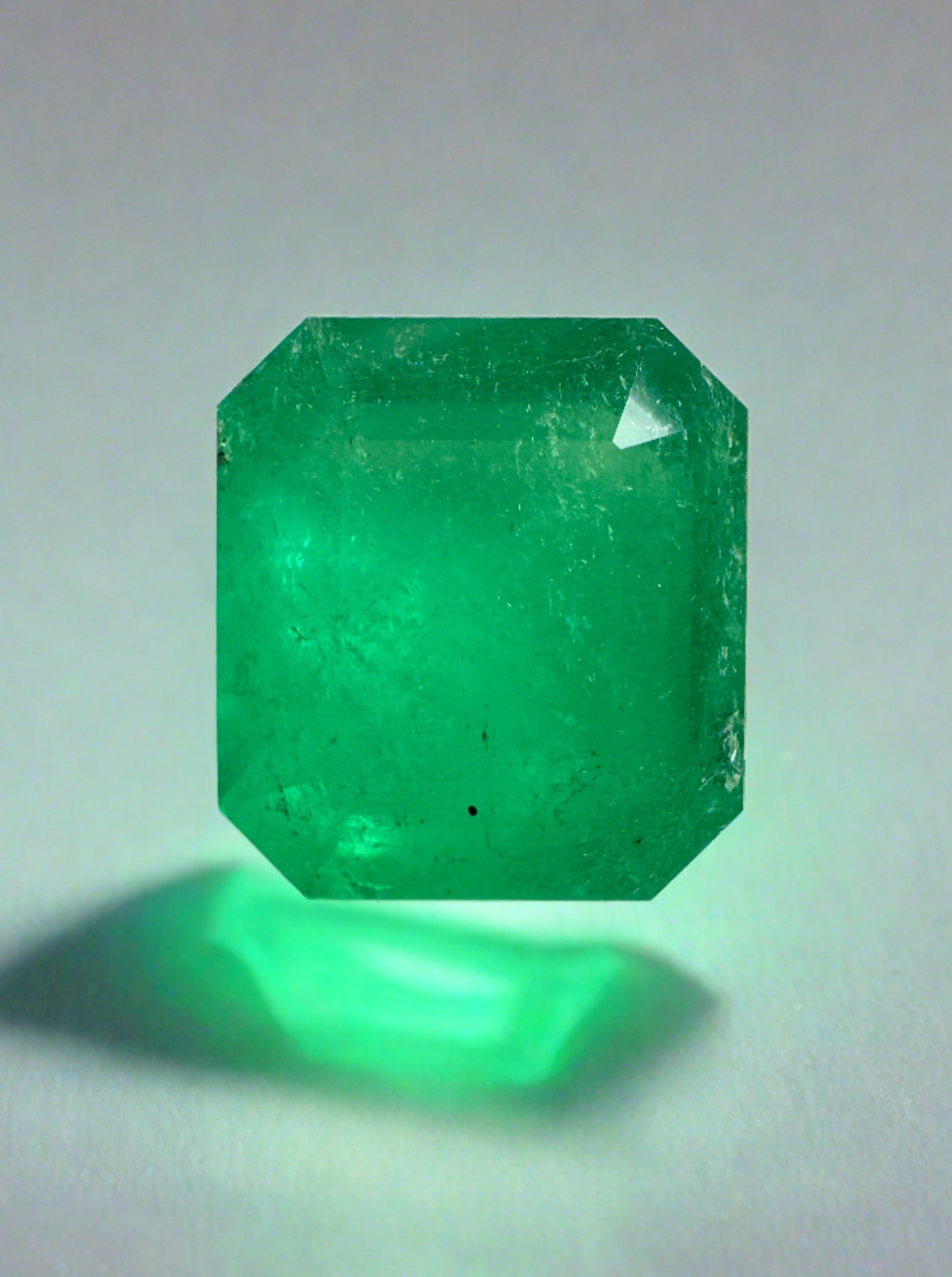 4.56 Carat Natural Loose Colombian Emerald Gemstone - 11.5x10.5mm Emerald Cut for Jewelry Making, Engagement Rings & Luxury Gifts