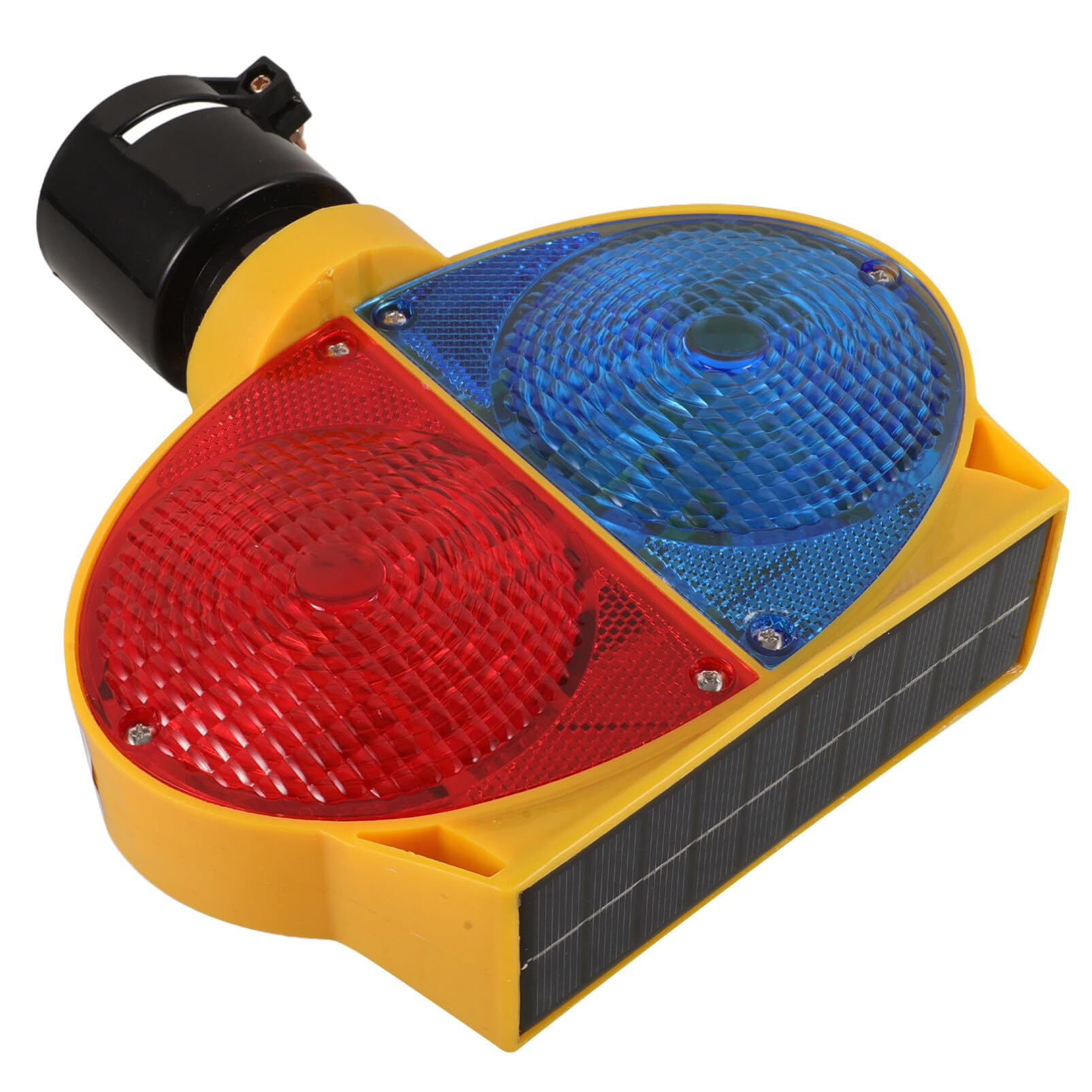 CLISPEED Solar Strobe Warning Light - Flashing Safety Light with Clamp for Road Barricades, Construction Zones & Emergency Scenes | Weatherproof Solar-Powered Hazard Light for Traffic Control & Night Visibility
