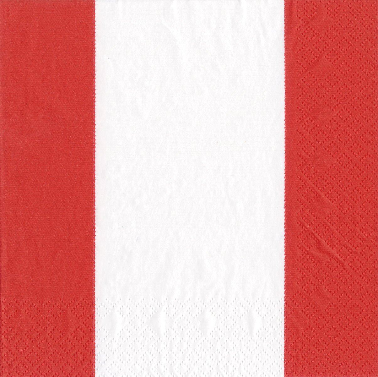 Caspari Bandol Stripe Red Cocktail Napkins - Premium 5.5
