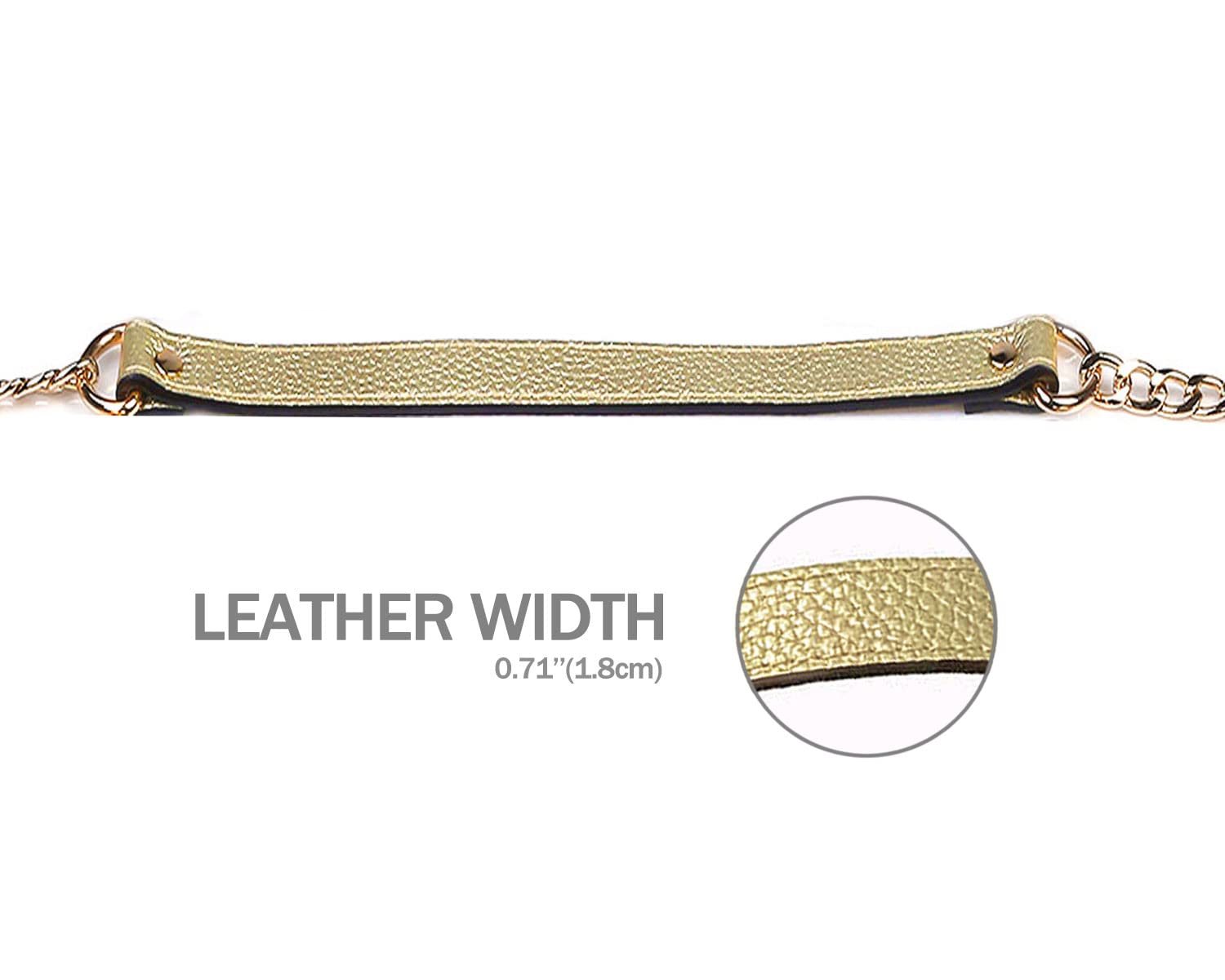 VanEnjoy Replacement Chain & Genuine Leather Shoulder Crossbody Strap (Gold) - Adjustable Purse Strap for Handbags, Totes & Messenger Bags | Fashionable Accessory for Women's Daily Use, Work & Travel