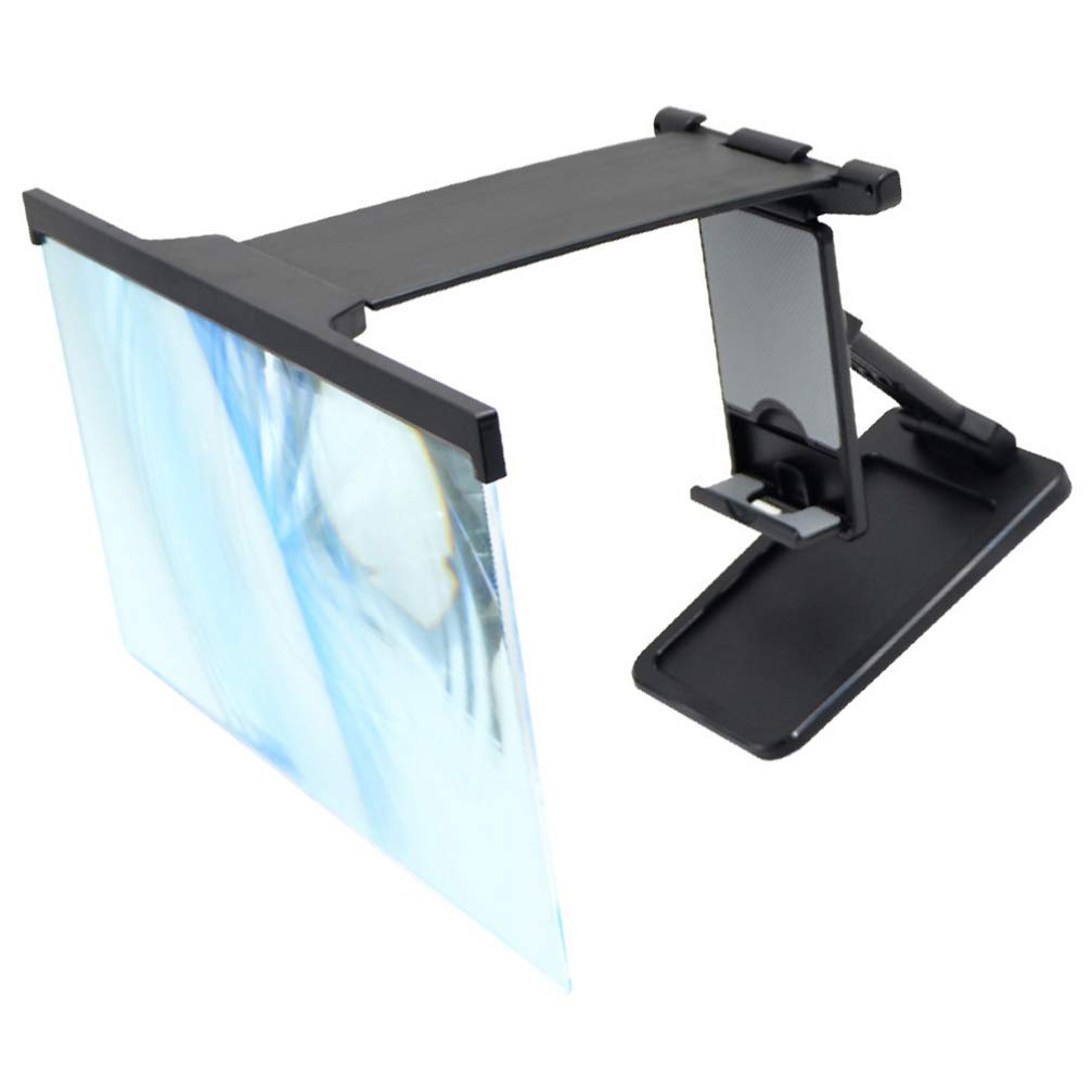 3D Phone Screen Magnifier Stand with Acrylic Lens - 20x Magnification for Smartphones & Tablets | Perfect for Watching Movies, Reading & Gaming Hands-Free