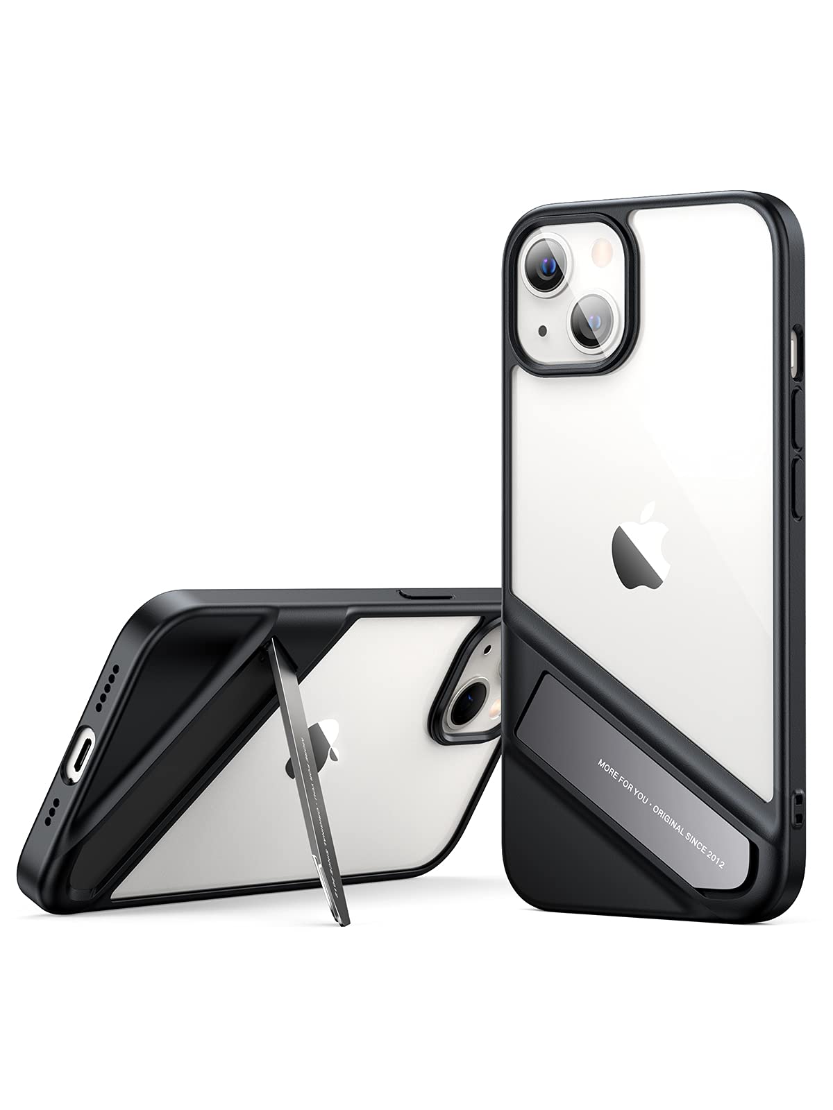 UGREEN iPhone 13 Case with Metal Kickstand - Slim Protective Phone Cover for iPhone 13 (6.1 Inch) | Perfect for Hands-Free Viewing, Video Calls & Gaming | Black