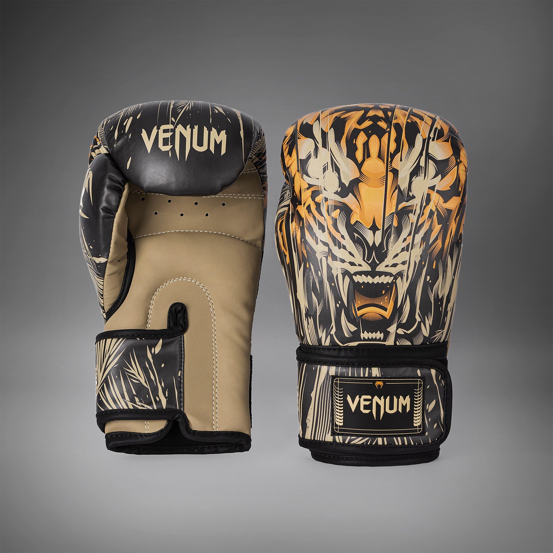 Venum Tiger Boxing Gloves for Men & Women - Premium Black & Neon Orange Training Gloves for MMA, Kickboxing & Fitness Workouts - Ideal for Sparring, Bag Work & Heavy Punching Practice