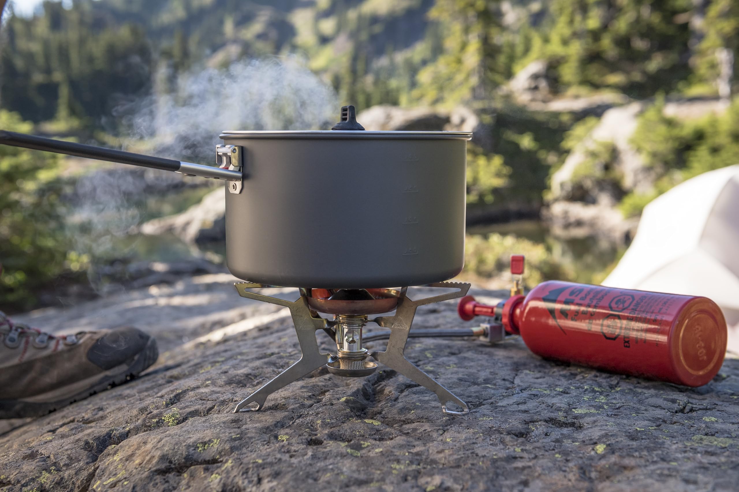 MSR WhisperLite Universal Compact Hybrid Fuel Camping Stove - Lightweight Backpacking Stove for Outdoor Cooking, Hiking & Camping Trips - Perfect for Backpackers, Campers & Adventure Enthusiasts