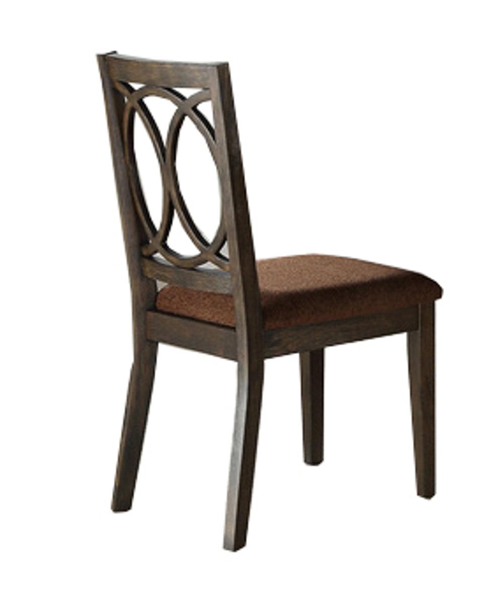 Acme Furniture Jameson Side Chair (Set of 2) - Brown Fabric & Espresso Finish - Modern Dining Chairs for Kitchen, Dining Room or Office - 62322