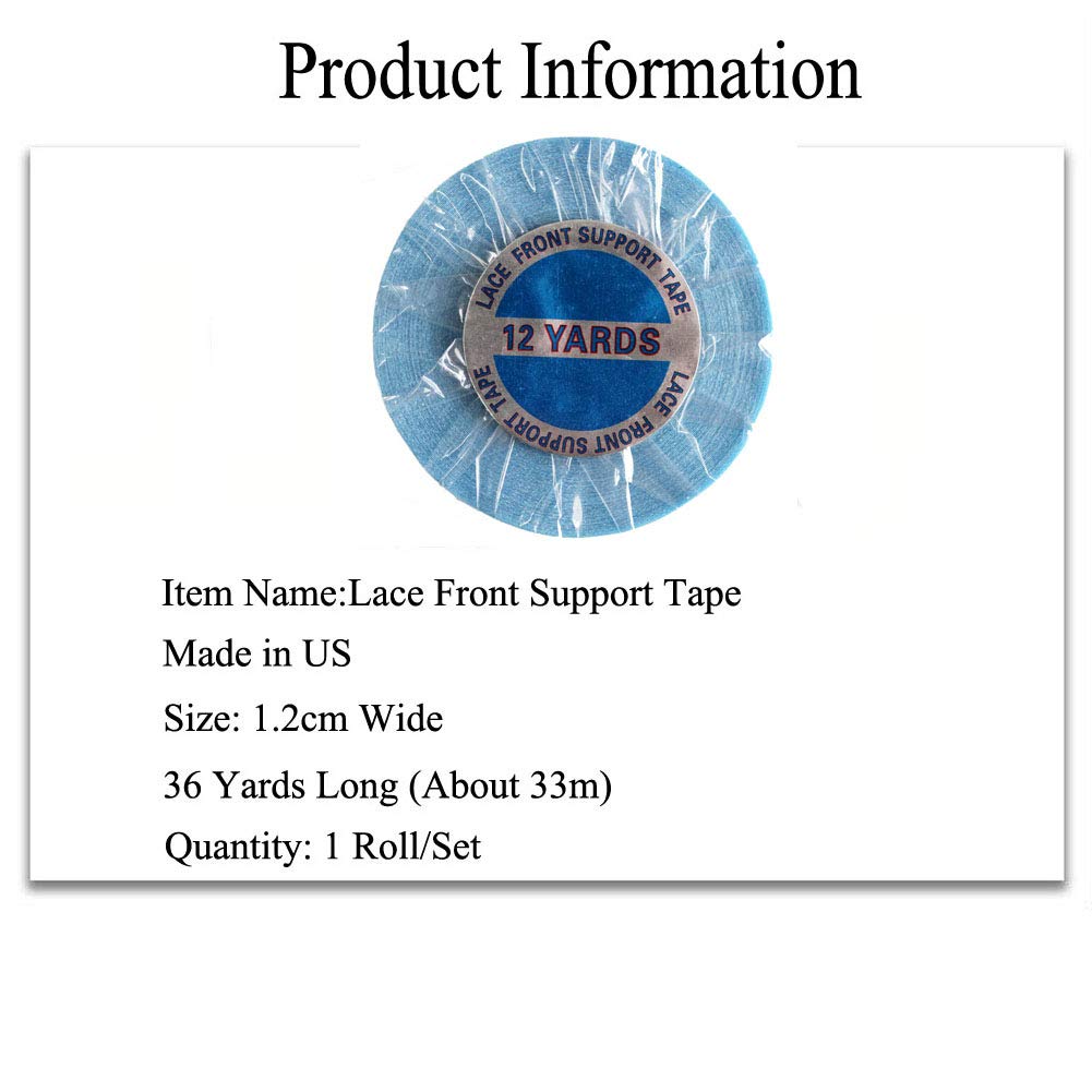 36 Yards Lace Front Wig Support Tape - 12mm Wide Super Strong Waterproof Adhesive, Double Sided Wig Tape for Human Hair Extensions, Toupees, Beards & Wigs - Secure All-Day Hold for Performances, Cosplay & Daily Wear