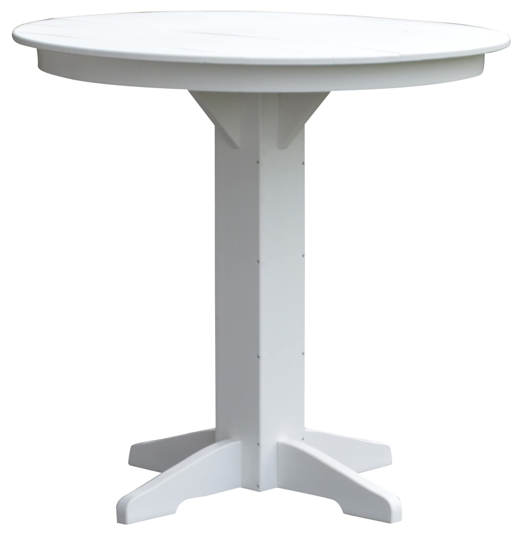44-Inch White Poly Lumber Round Bar Table for Outdoor & Indoor Use - Durable Patio Furniture by Furniture Barn USA - Perfect for Dining, Entertaining & Backyard Decor