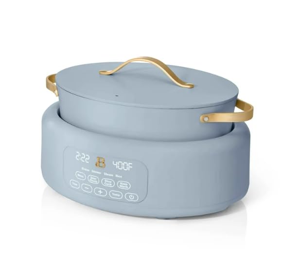 Drew Barrymore 10-in-1 6qt Electric Multi-Cooker with 7 Preset Functions - Touch Screen Display, Oven-Safe Pot & Stainless Steel Handles - Perfect for Pressure Cooking, Slow Cooking, Sautéing & Meal Prep in Modern Kitchens