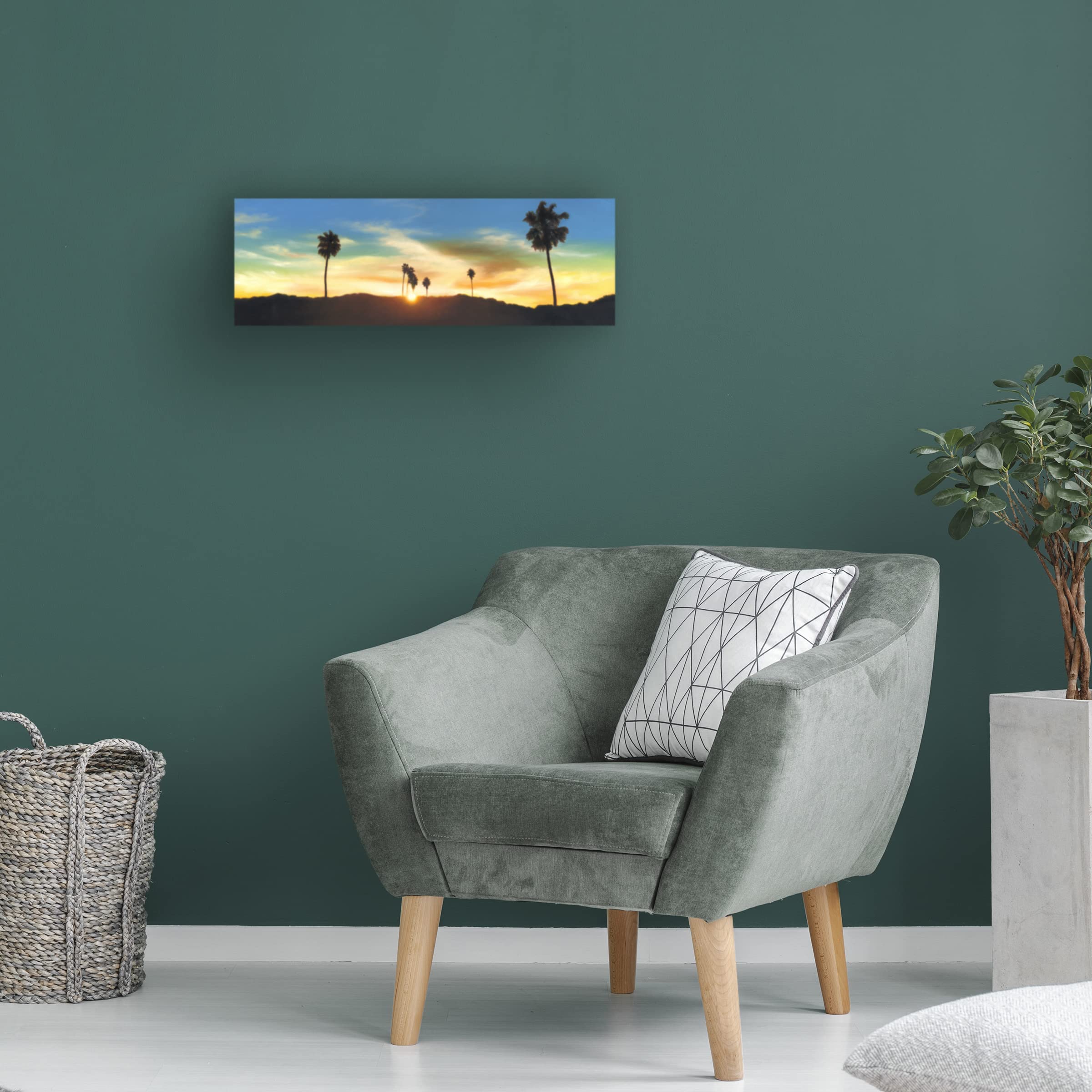 Trademark Fine Art 'Hollywood Hills Sunset' Canvas Wall Art by Rick Monzon - Perfect for Living Room, Bedroom & Office Decor
