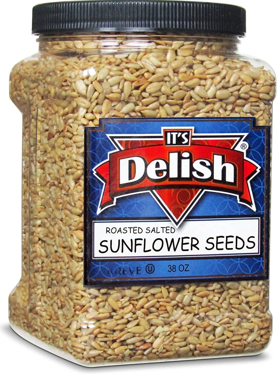 Premium Roasted & Salted Sunflower Seeds - 38oz Jumbo Jar - Healthy Snack for Office, Road Trips & Movie Nights