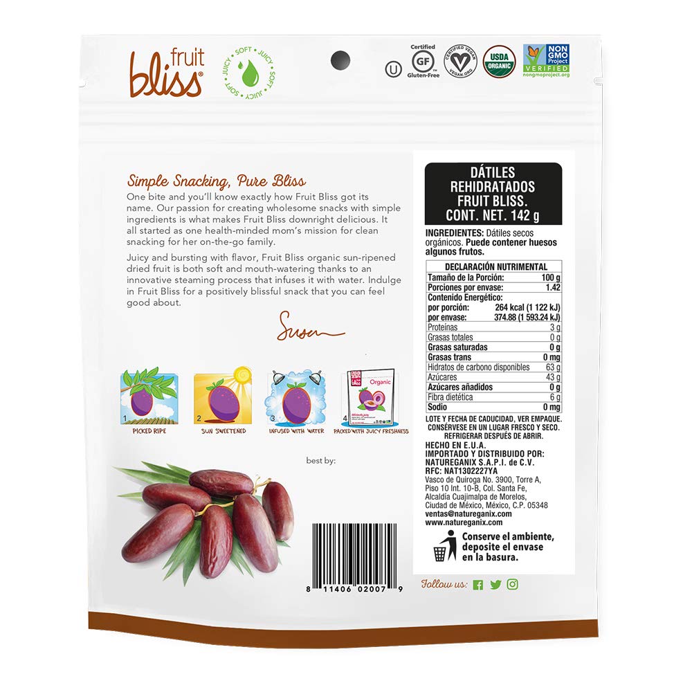 Organic Deglet Nour Pitted Dates - Soft, Juicy & Naturally Sweet Dried Fruit Snacks (5oz Resealable Bag) | Healthy Vegan Snack for Baking, Smoothies & On-the-Go Energy