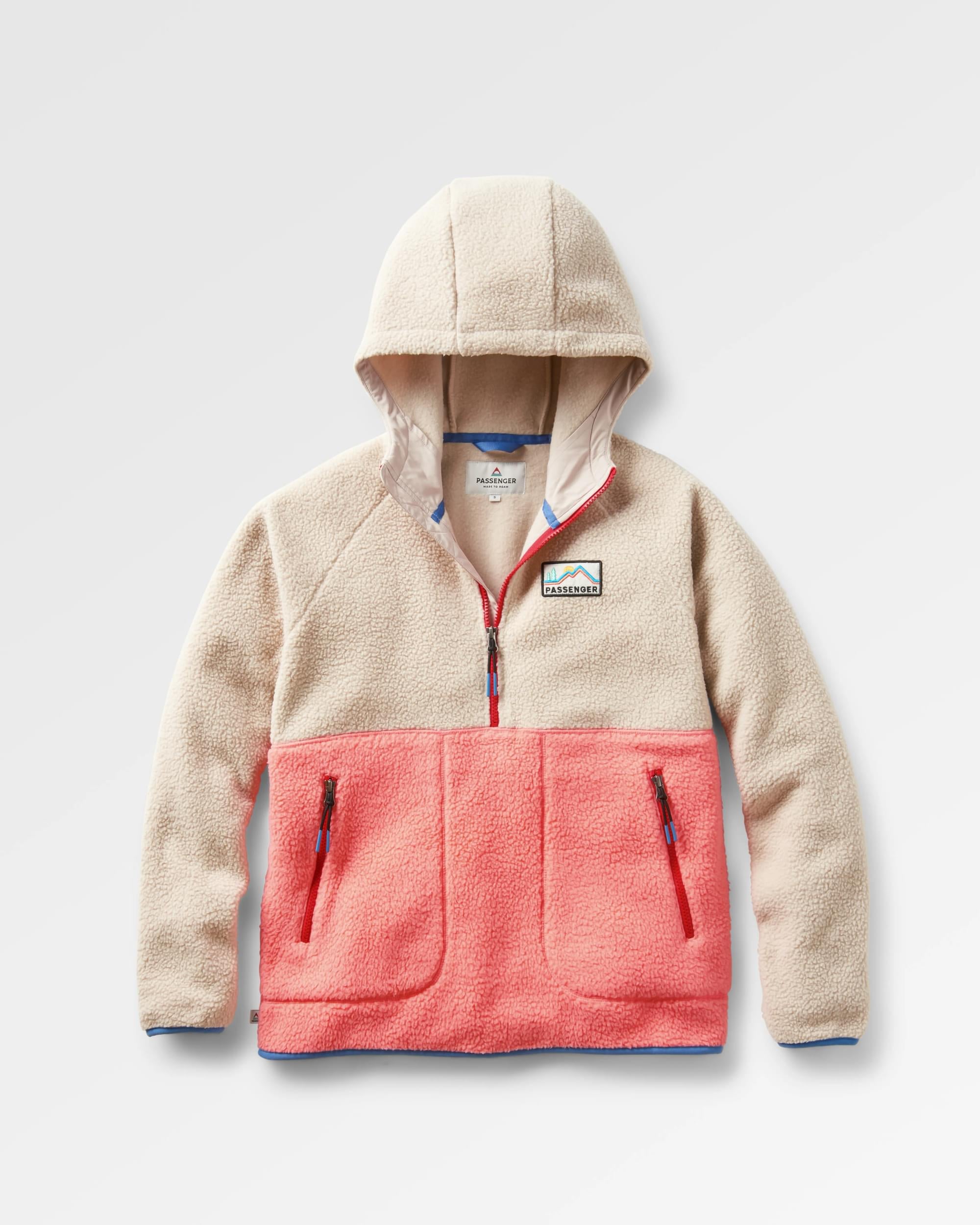 Maine 2.0 Half Zip Recycled Sherpa Fleece Jacket for Women - Eco-Friendly Warm Winter Pullover - Shell Pink Color for Outdoor Activities & Casual Wear