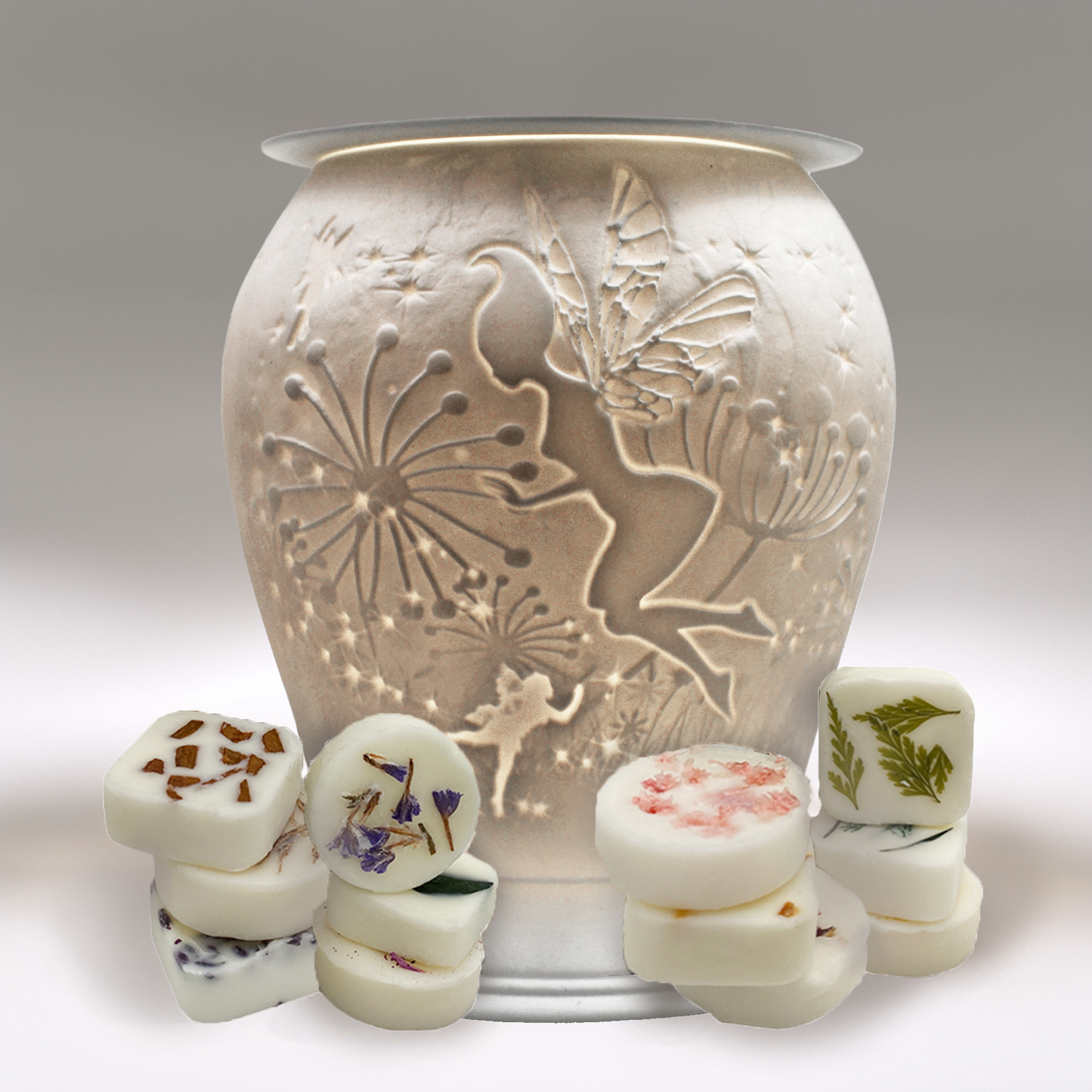 Fairy Tale Design Cello Porcelain Electric Wax Warmer with 12 Scented Wax Melts - Aromatherapy for Home, Office & Spa Relaxation