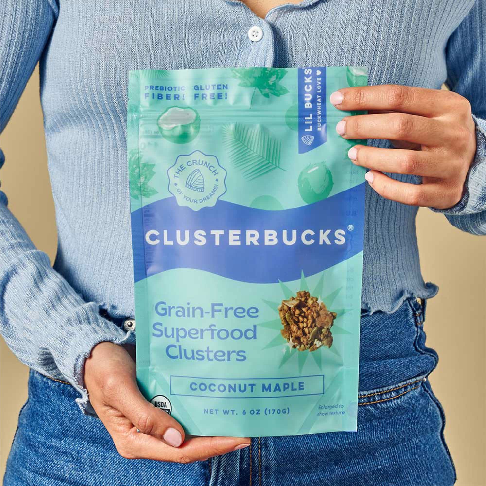 Organic Sprouted Buckwheat Clusters - Gluten Free, Gut Friendly Snack (Coco Maple Flavor, 6 Pack) | Regenerative Farmed | Healthy On-The-Go Breakfast & Vegan Protein Snack for Work, Hiking & Travel