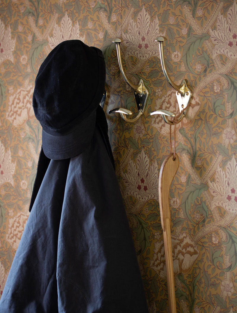 Hatt & Rockkrok Saltsjöbaden Brass Hook - Premium Wall Hooks for Coats, Hats & Bags in Living Room, Entryway & Bedroom
