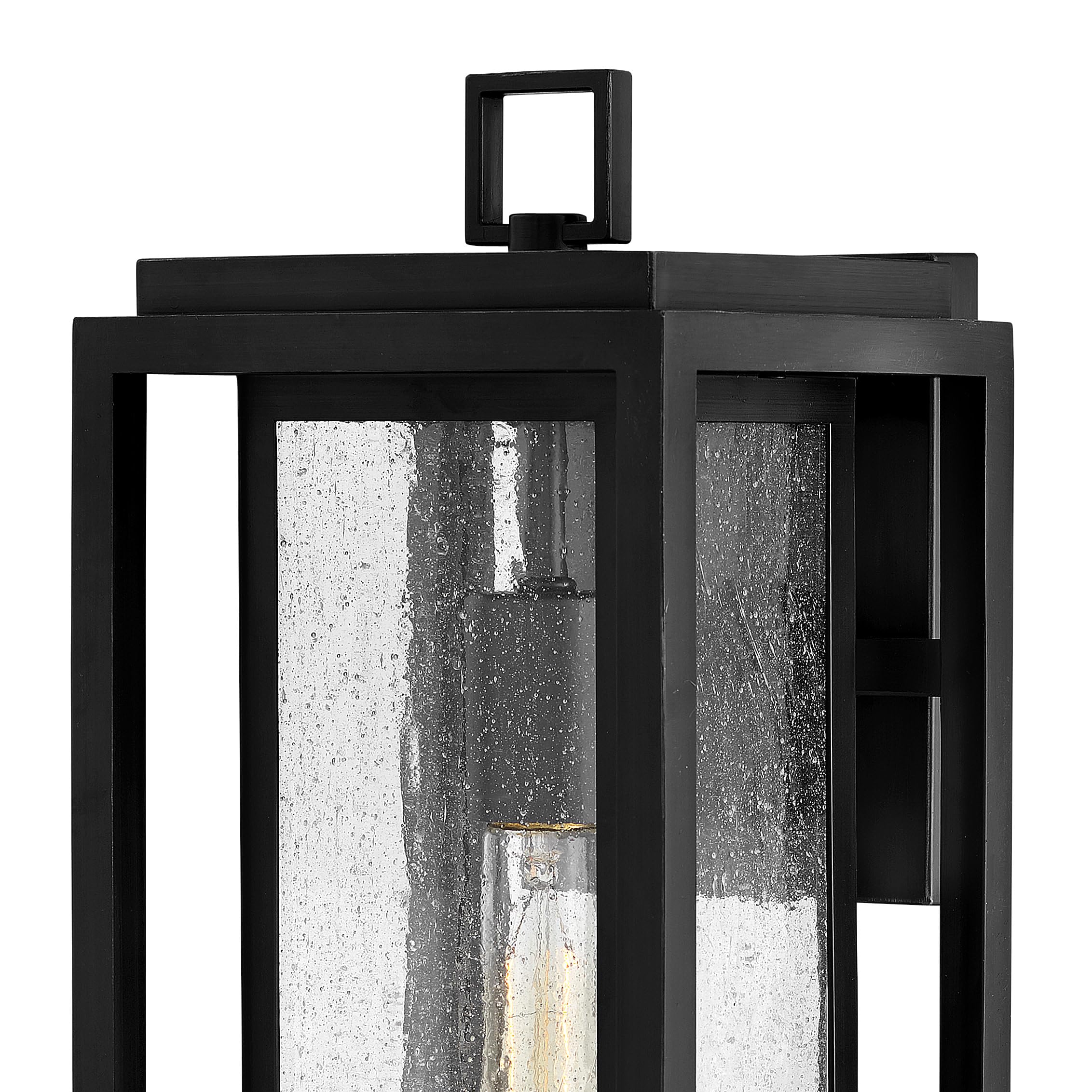 Hinkley Republic 1005BK Large Outdoor Wall Mount Lantern - Modern Black Composite Exterior Light with Anti-Fading Finish - Perfect for Porch, Patio, and Entryway Lighting