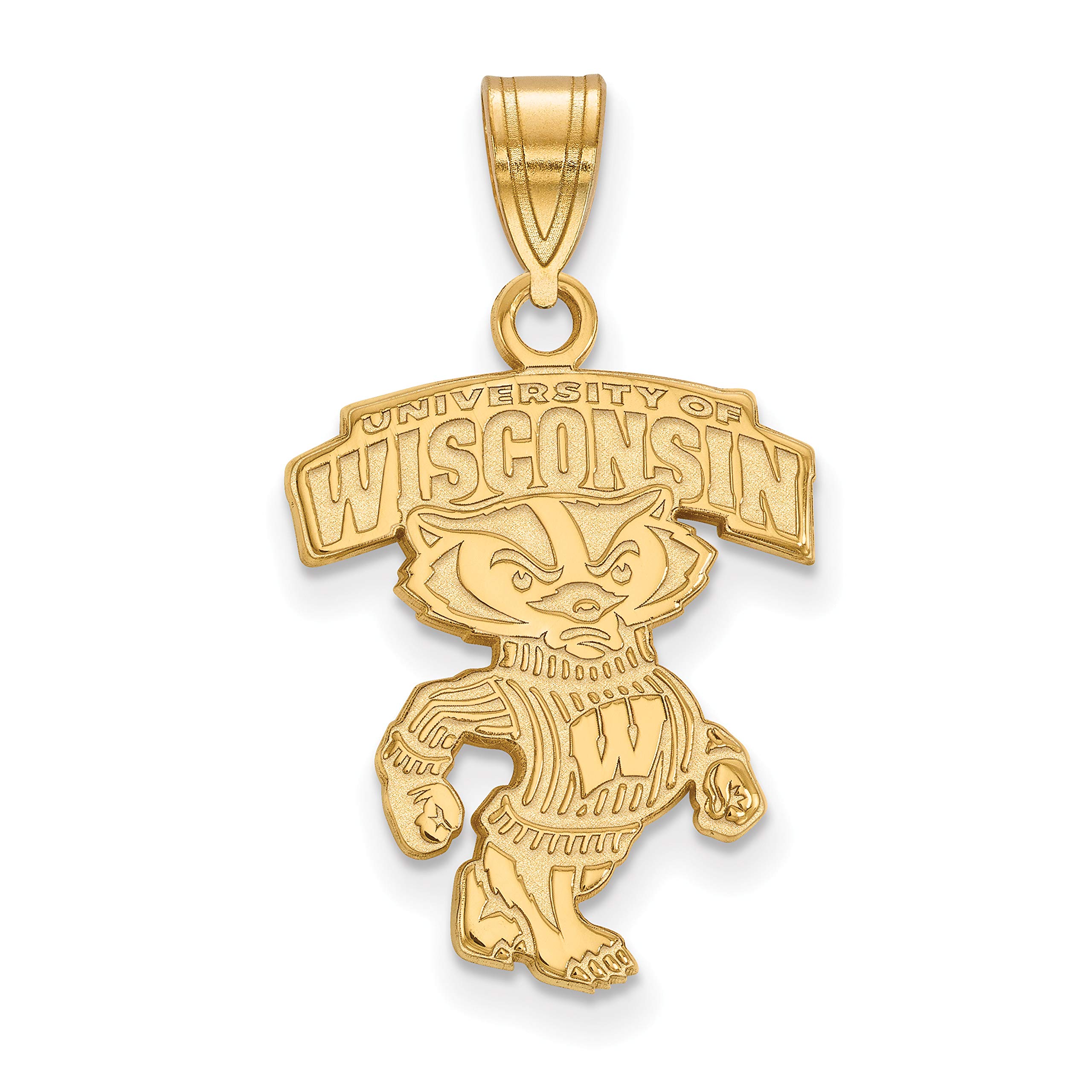 University of Wisconsin Badgers Mascot Pendant - Gold Plated Silver Jewelry for Alumni, Fans & Graduation Gifts | School Spirit & Game Day Accessories