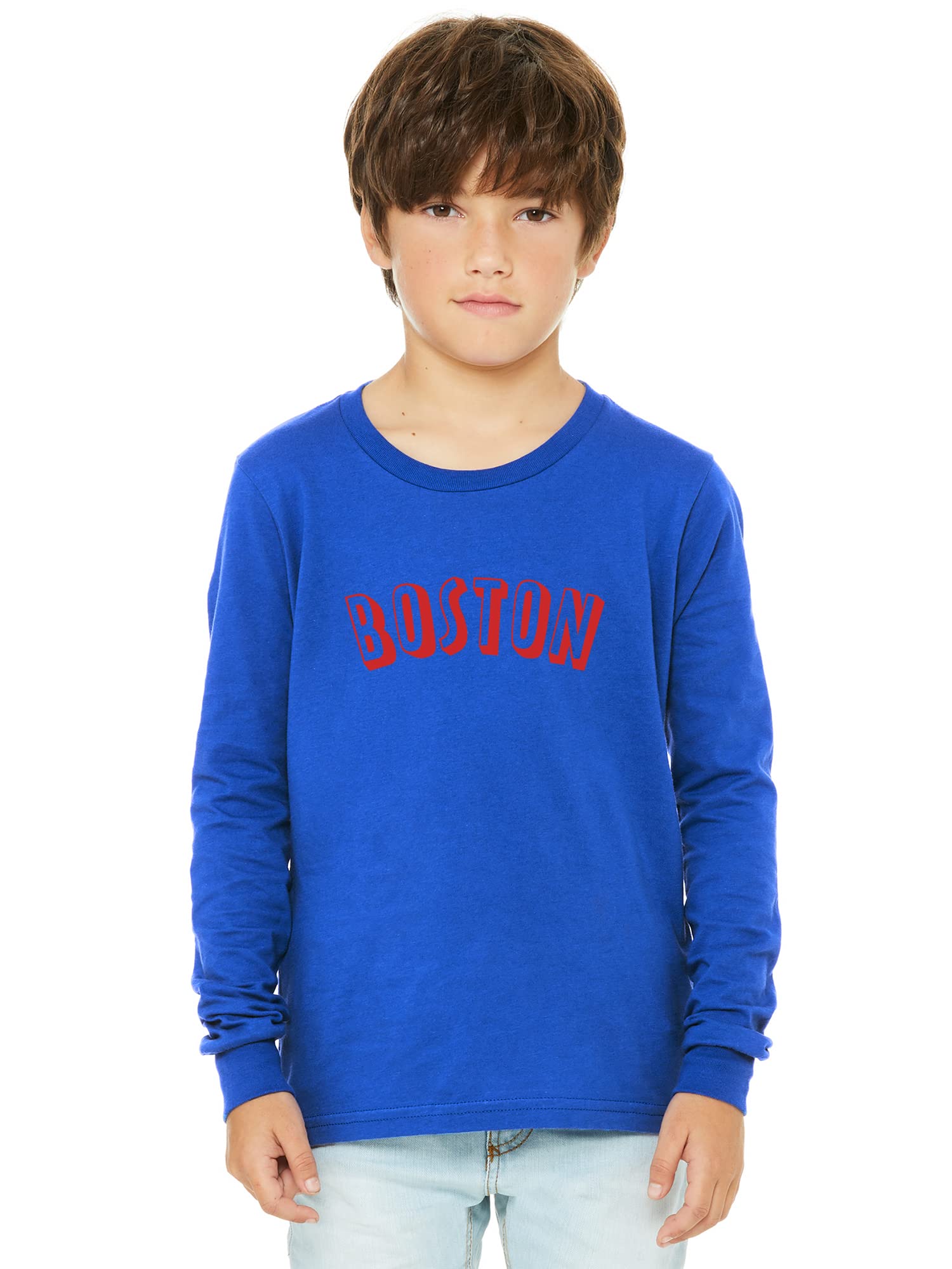 Daxton Youth Long Sleeve Boston Basic T-Shirt for Boys - Soft Cotton Casual Shirt for School, Playdates & Everyday Wear
