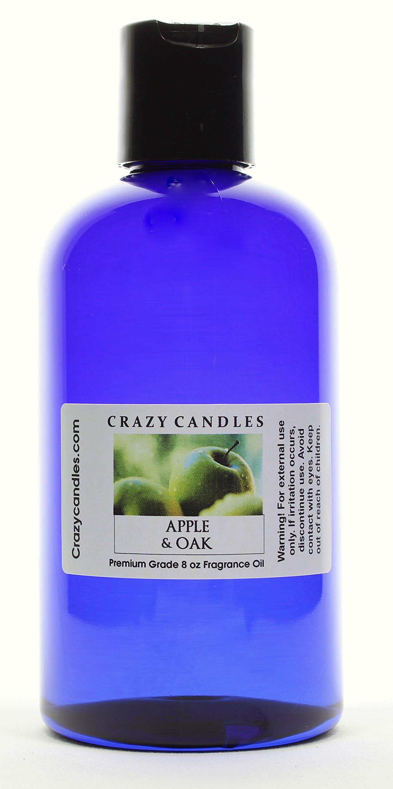 Premium Apple & Oak Scented Candle Oil - 8oz (237ml) Bottle for Home, Office & Relaxation - Crazy Candles Fragrance Oil