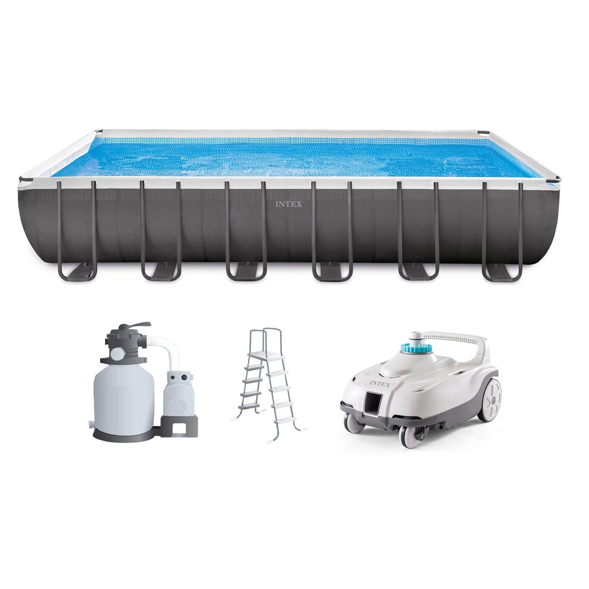 INTEX ZX100 Auto Pressure Side Pool Cleaner for 24ft x 12ft x 52in Rectangular Ultra XTR Frame Swimming Pool with Pump - Ideal for Backyard, Inground & Above Ground Pool Maintenance