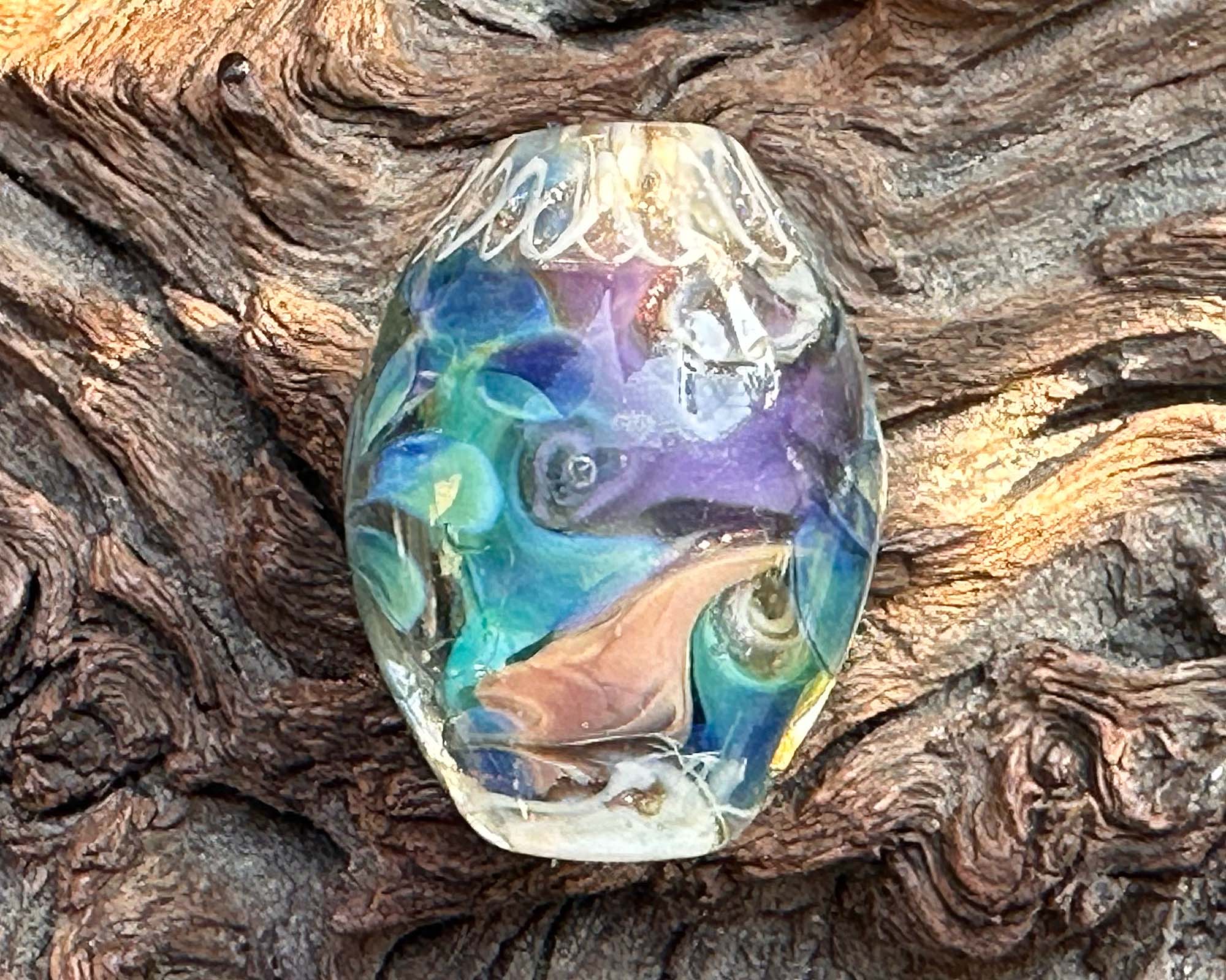 Handmade Kaleidoscope Lampwork Glass Focal Bead - SRA Certified for Jewelry Making, DIY Crafts & Beading Projects - Perfect for Necklaces, Bracelets & Earrings