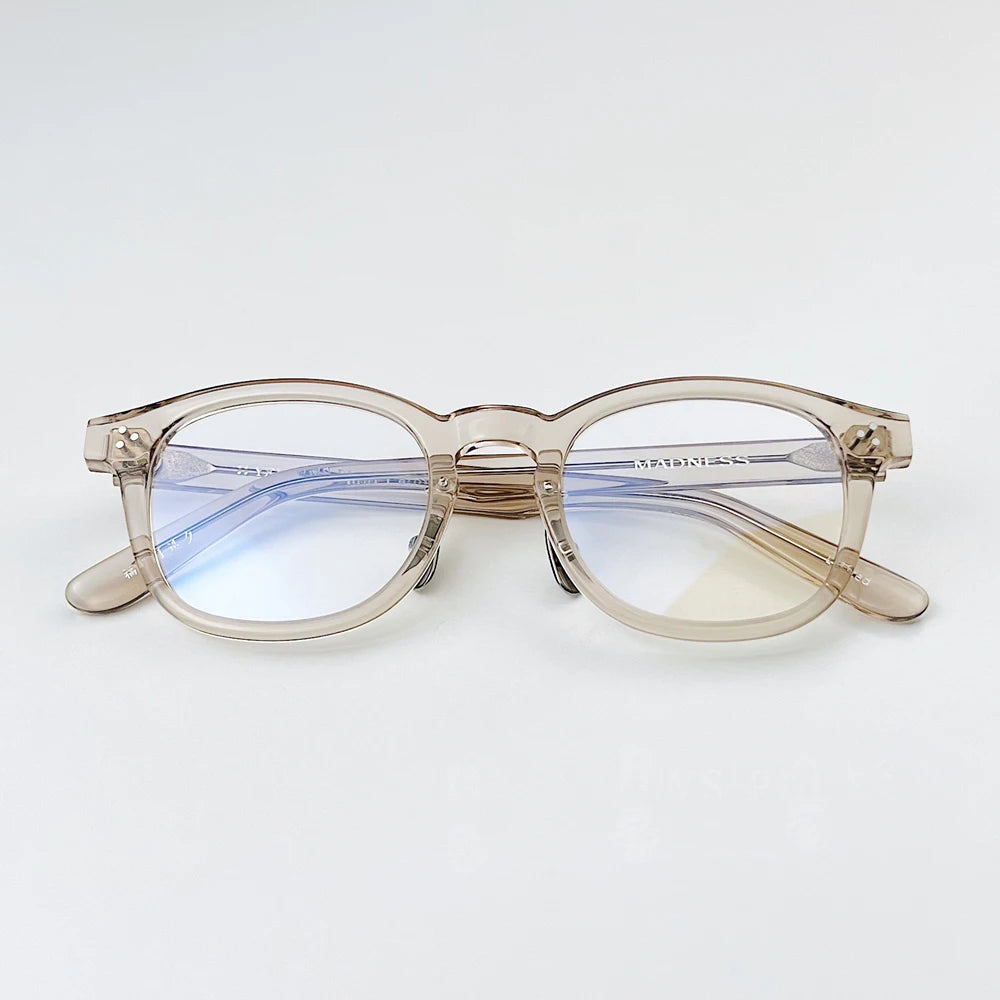 Stylish Black Unisex Square Acetate Eyeglasses with Full Rim - Trendy Reading Glasses for Men & Women - Perfect for Office, Reading & Fashion Accessories