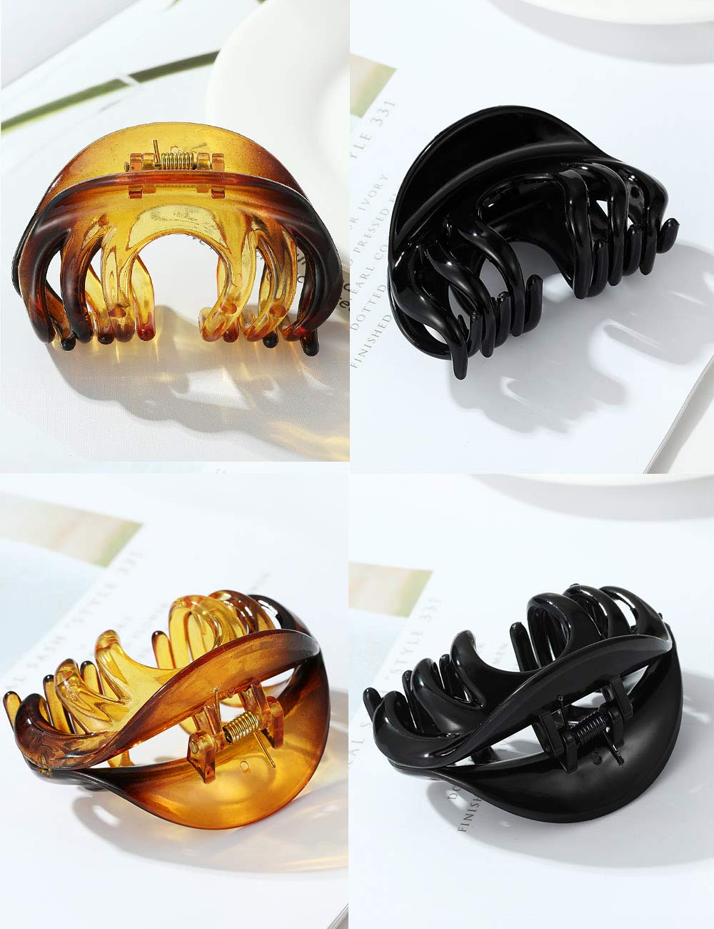 No-Slip Octopus Hair Claw Clips for Women with Thin/Fine Hair - Medium Size Jaw Grip Hair Clips for Ponytails, Buns & Everyday Hairstyles