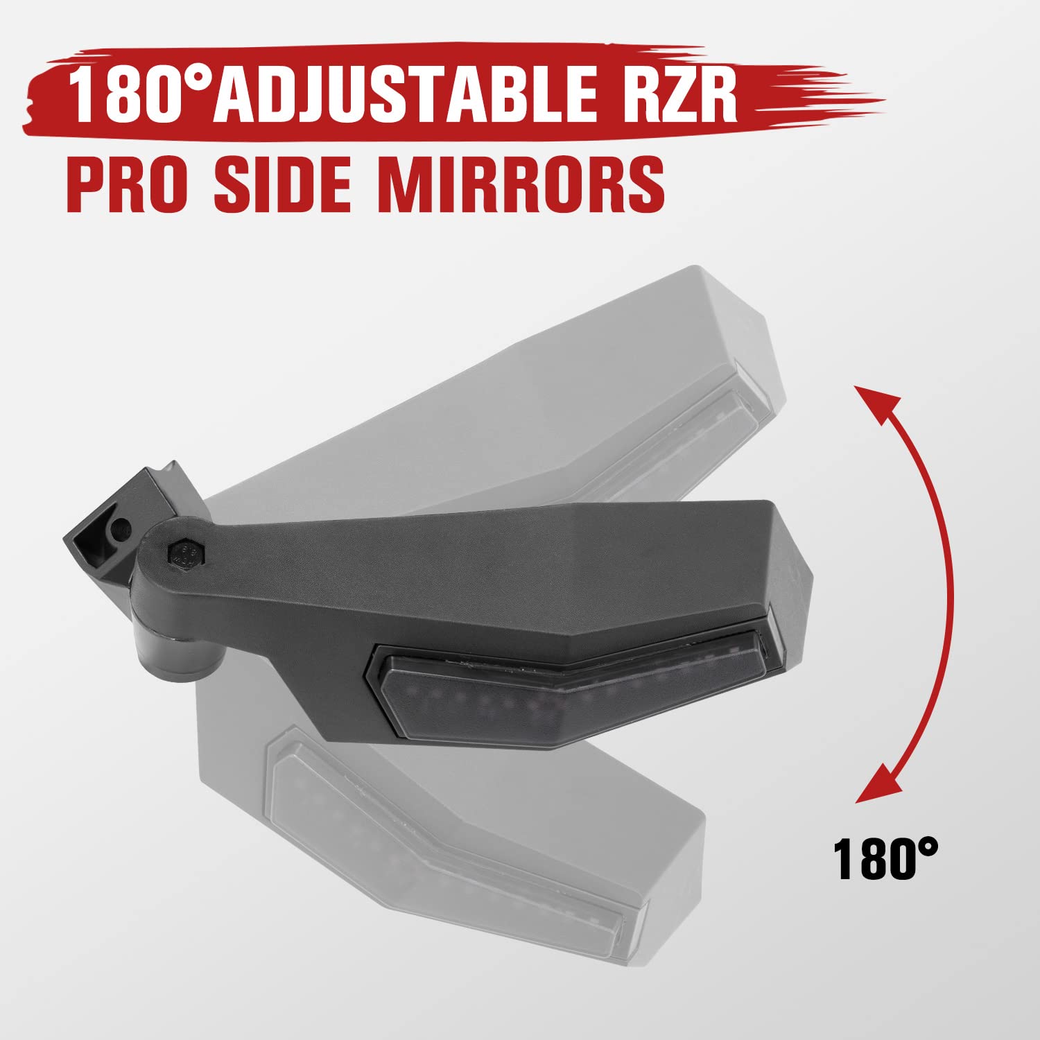 2020-2024 Polaris RZR Pro XP/Pro XP4/Turbo R/PRO R LED Side Mirrors with Adjustable Breakaway Design & Turn Signals - Replacement #2883762 - Perfect for Off-Roading & Night Driving