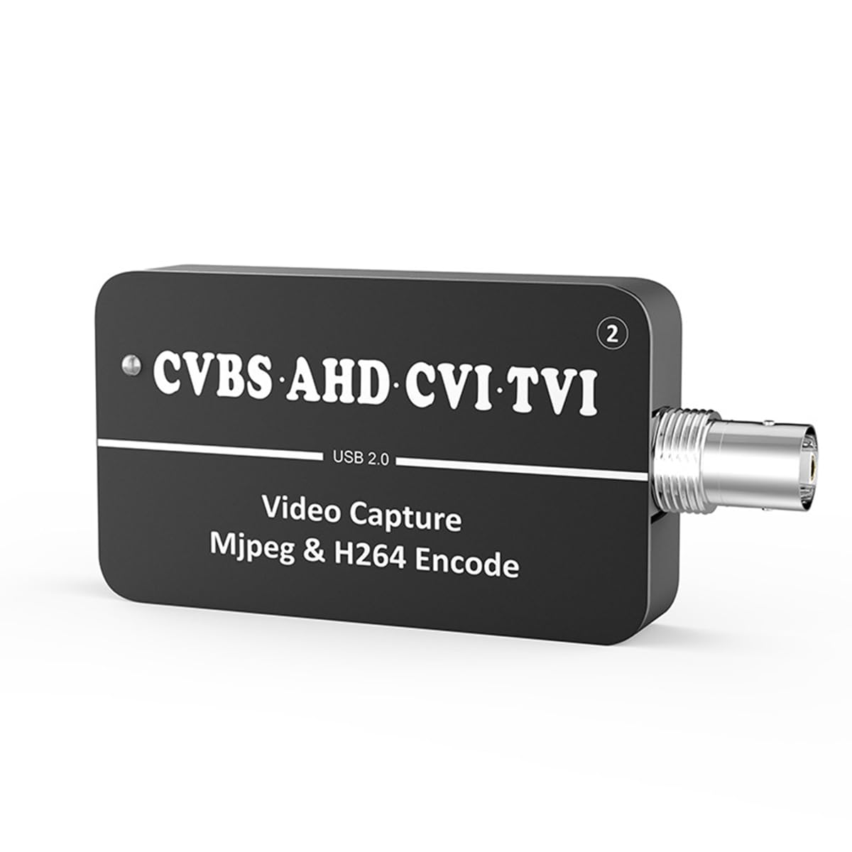 Otueidnsy LCC261 1080P CVBS to USB Video Capture Card - Black Aluminum Alloy Converter for AHD/CVI/TVI to USB UVC | Live Streaming, Security Monitoring, Video Recording