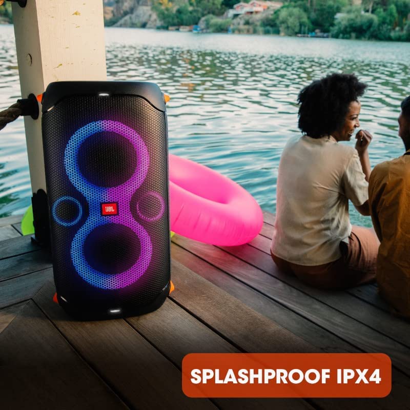 JBL PartyBox 110 Portable Bluetooth Speaker with Built-in LED Lights | Powerful Sound & Deep Bass | Wireless Party Speaker for Outdoor, Beach, Pool Parties & Home Entertainment (Black)