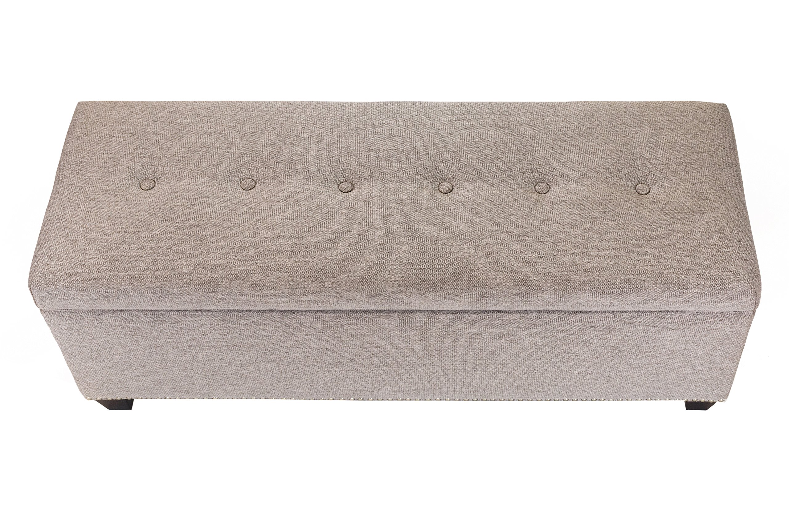 MJL Furniture Designs Upholstered Shoe Storage Bench with Ottoman - Soft Mink Fabric for Entryway, Bedroom & Living Room Organization