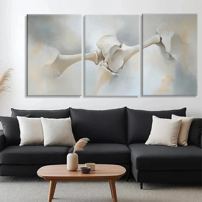 3-Piece Abstract Bone Structure Wall Art Set - Framed Canvas 50x70cm | High Quality Print | Ready to Hang | Modern Home Decor for Living Room, Bedroom & Office | Australian Made