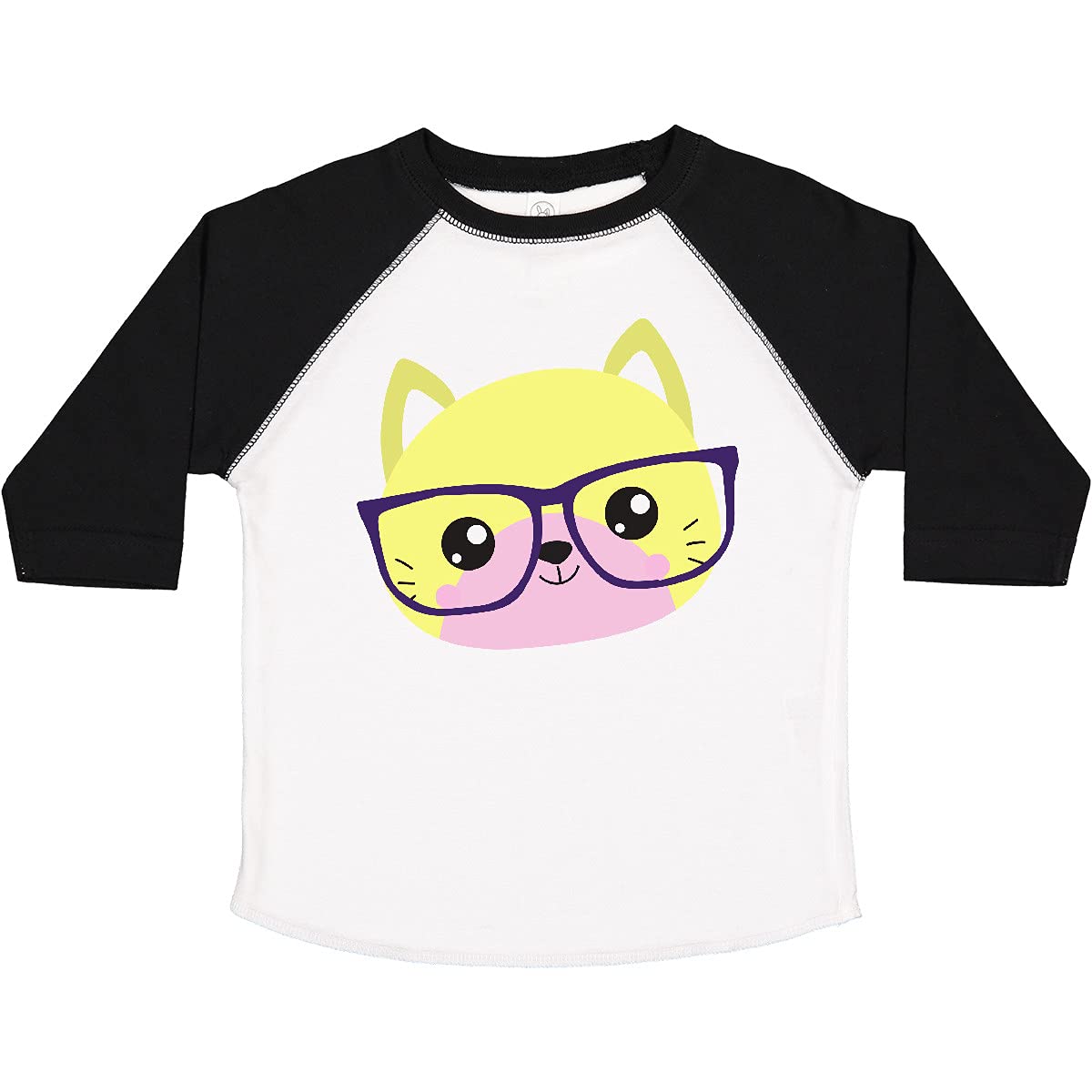 Inktastic Hipster Cat with Glasses - Cute Kitten Graphic Toddler T-Shirt for Boys & Girls - Perfect for Playdates, Birthday Parties & Casual Wear