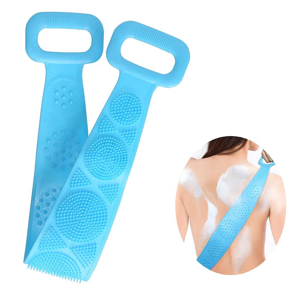 DRONA SMOOTH Silicone Body Scrubber - Exfoliating Bath Brush Belt for Deep Cleansing, Dead Skin & Dirt Removal - Gentle Massage Scrubber for Men, Women & Kids (Multicolor, Pack of 1) | Perfect for Shower, Spa & Daily Skincare Routine
