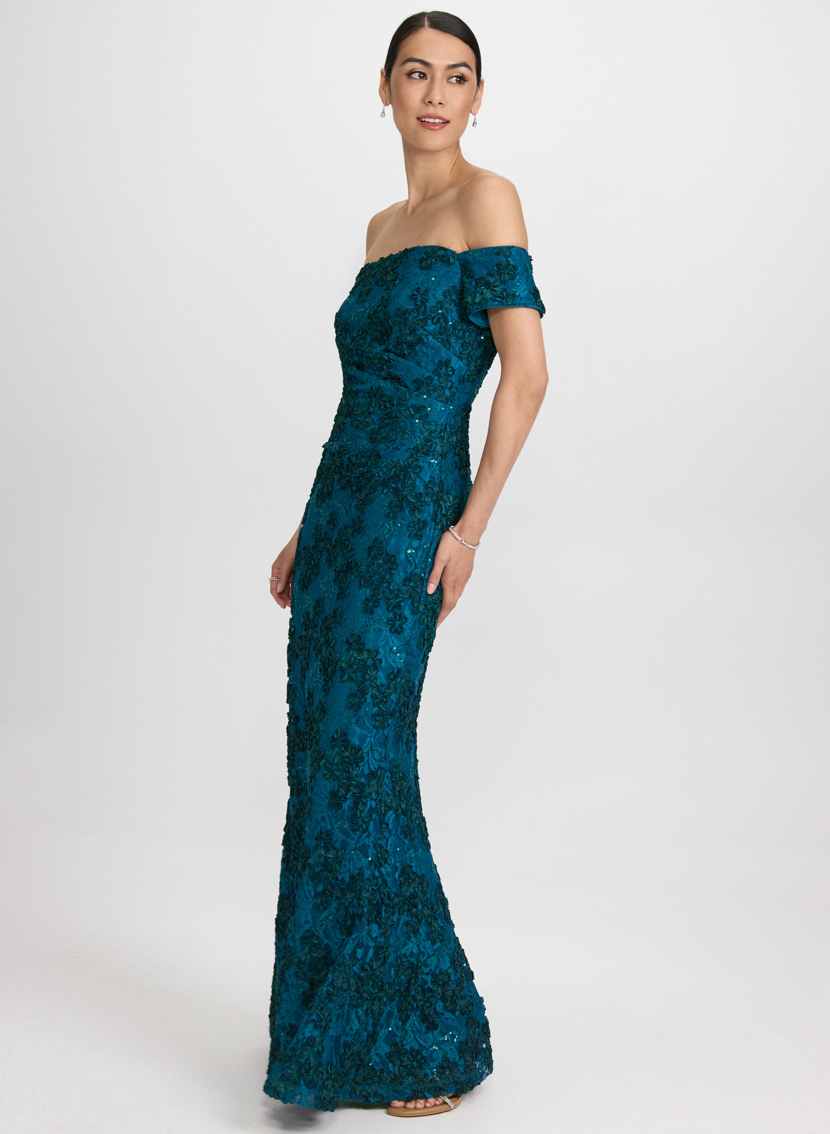 Elegant Embroidered Lace Off Shoulder Dress for Women - Summer Beach Party & Wedding Guest Outfit