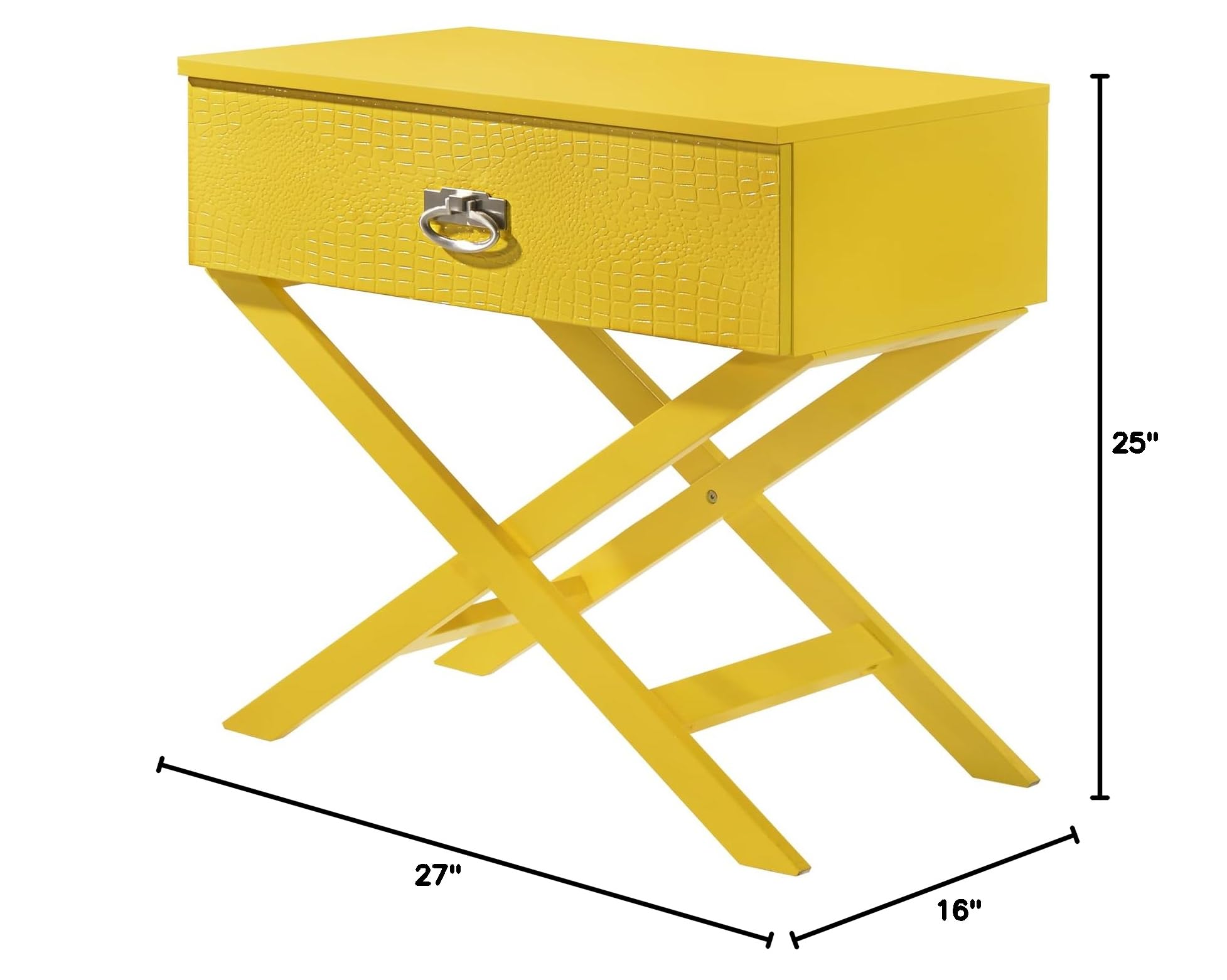 Xavier 1-Drawer Yellow Nightstand - 25