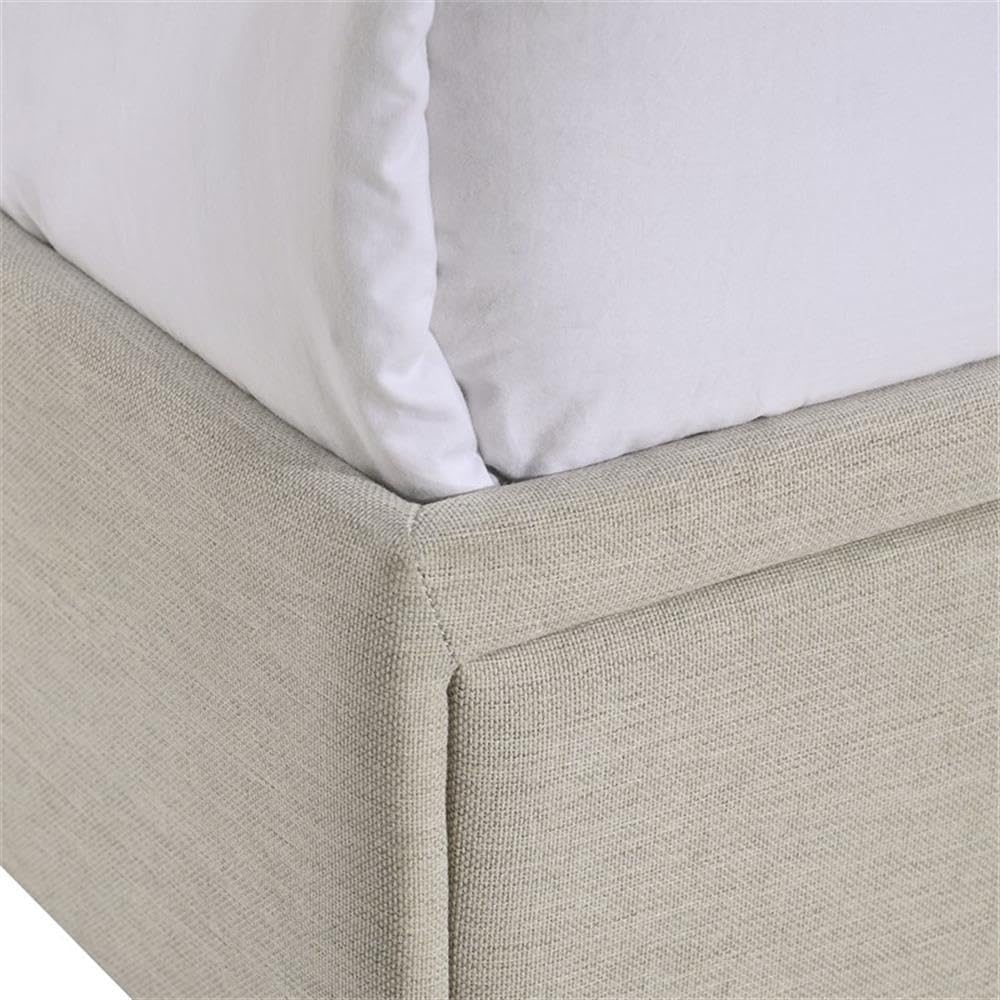 Picket House Furnishings White Pasadena Queen Size Platform Storage Bed with Drawers - Modern Bedroom Furniture for Small Space Organization & Guest Room Setup