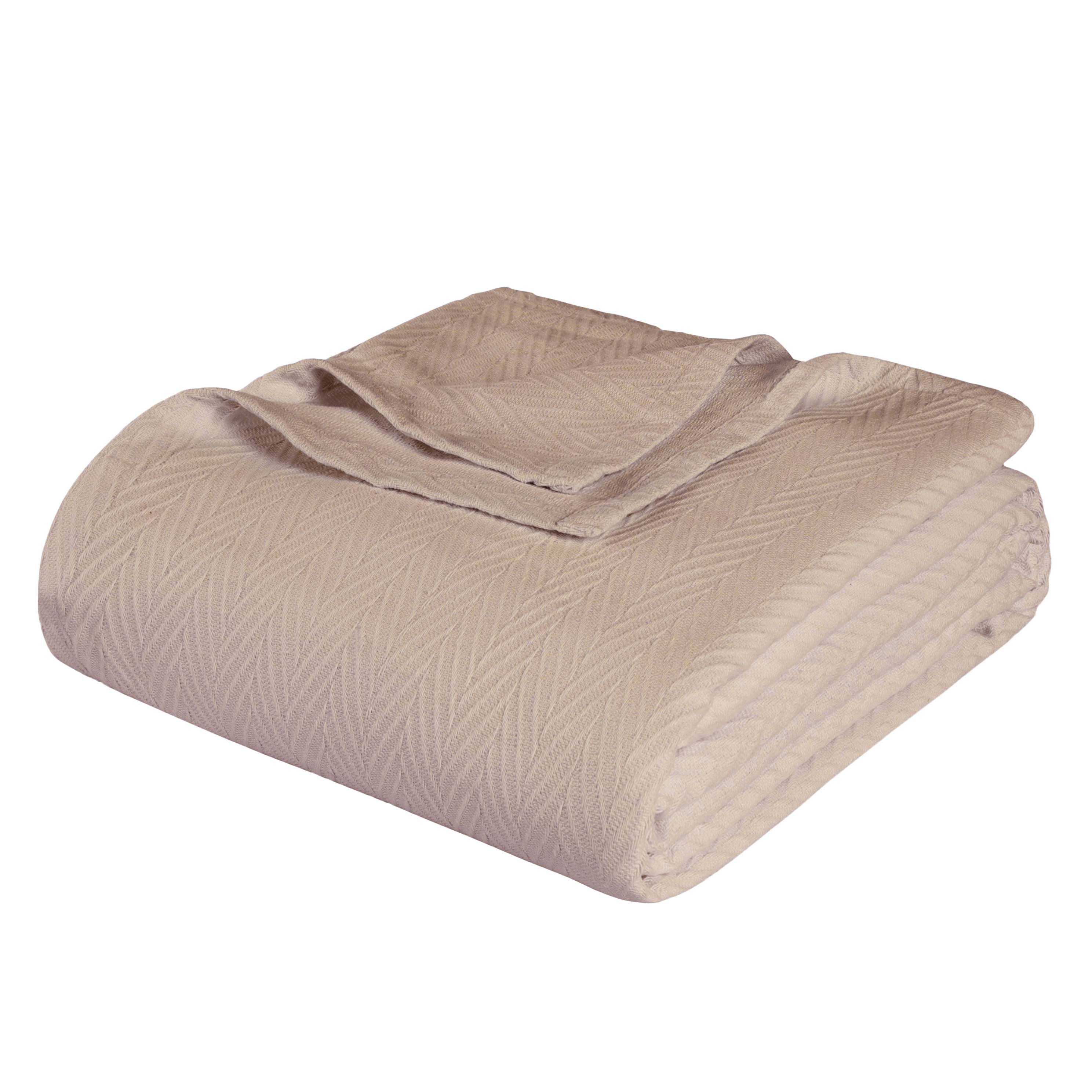 Soft All-Season Chevron Cotton Bed Blanket & Sofa Throw - Cozy Home Decor for Living Room, Bedroom, and Travel
