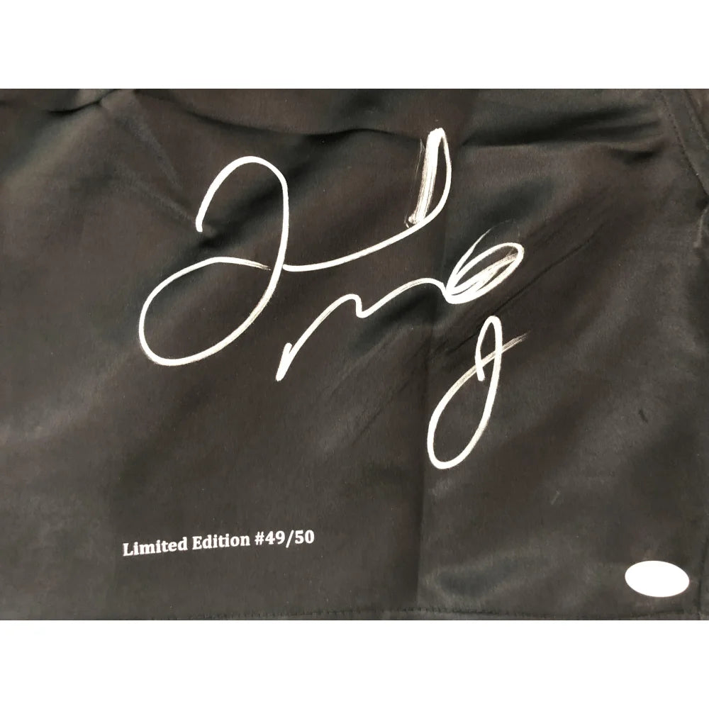 Floyd Mayweather Jr Signed Limited Edition Boxing Trunks #D/50 with JSA COA & Career Stats - Authentic Autographed Collectible for Boxing Fans & Memorabilia Display
