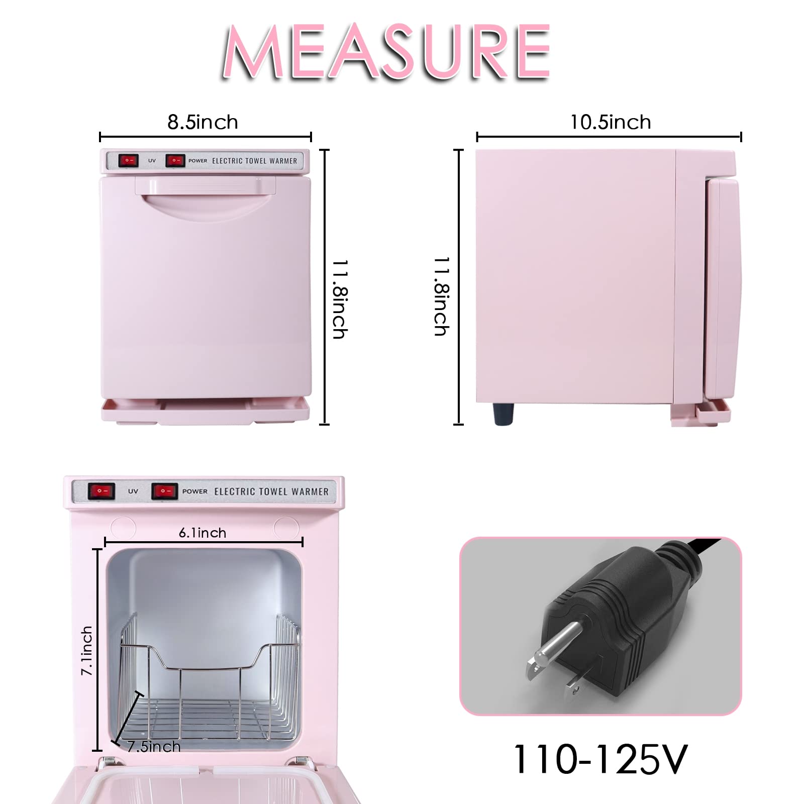 HYTOBP 5L Thermostatic Towel Warmer for Spa & Salon - 2-in-1 Professional Mini Towel Heater with Temperature Control - Perfect for Facial, Massage & Beauty Treatments (Pink)