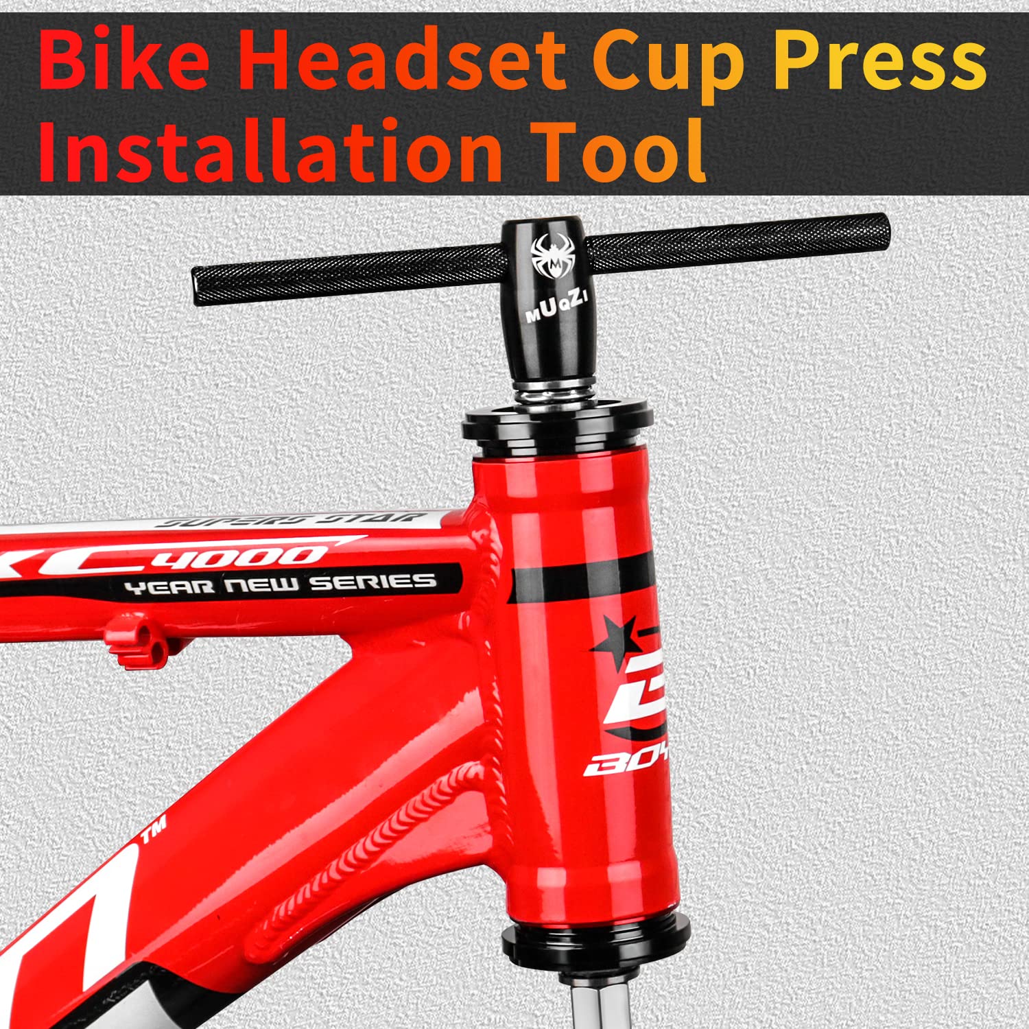 MUQZI Bike Bottom Bracket Bearing Installer & Remover Tool Kit - Compatible with BB86 BB30 BB92 PF30 - Professional MTB & Road Bike Headset Press Tool (Red) - Perfect for Bicycle Maintenance & Repair Shops