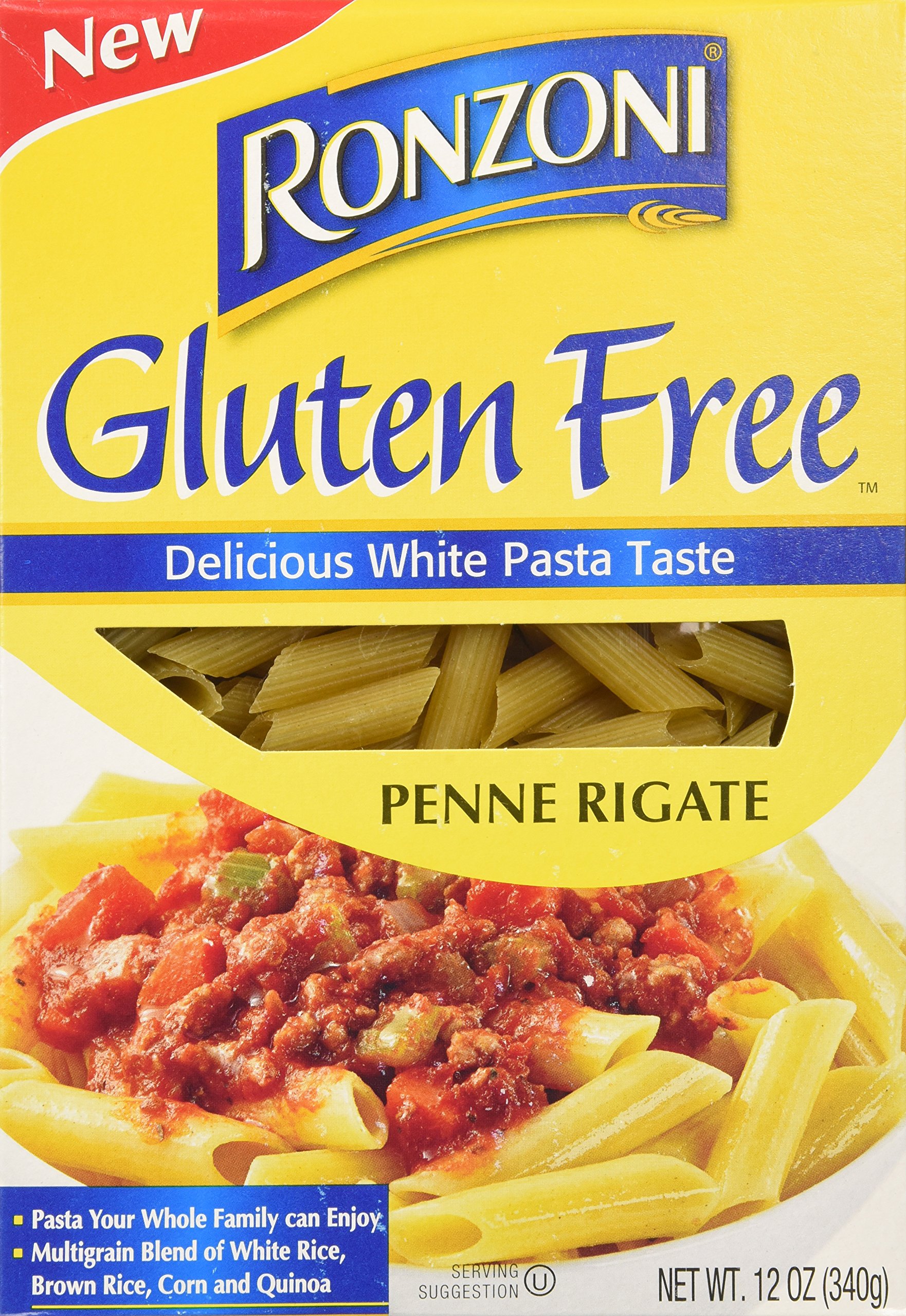 Ronzoni Gluten Free Penne Rigate Pasta - Case of 8 Boxes (16 oz Each) | Wheat Free Italian Pasta for Celiac Diet & Healthy Lifestyle | Perfect for Pasta Salads, Vegan Recipes & Family Dinners