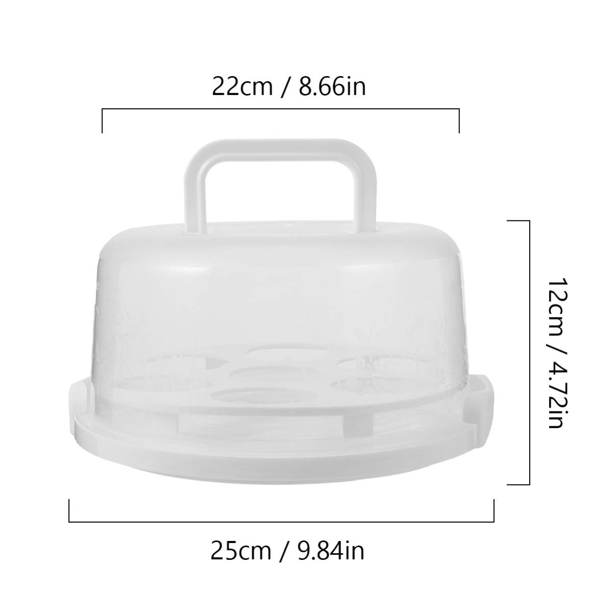 Portable Cake Keeper with Handle - Airtight Cake Storage Container with Lid - Dome Shaped Cake Carrier for Freshness - White (Perfect for Birthday Parties, Picnics & Bakery Storage)